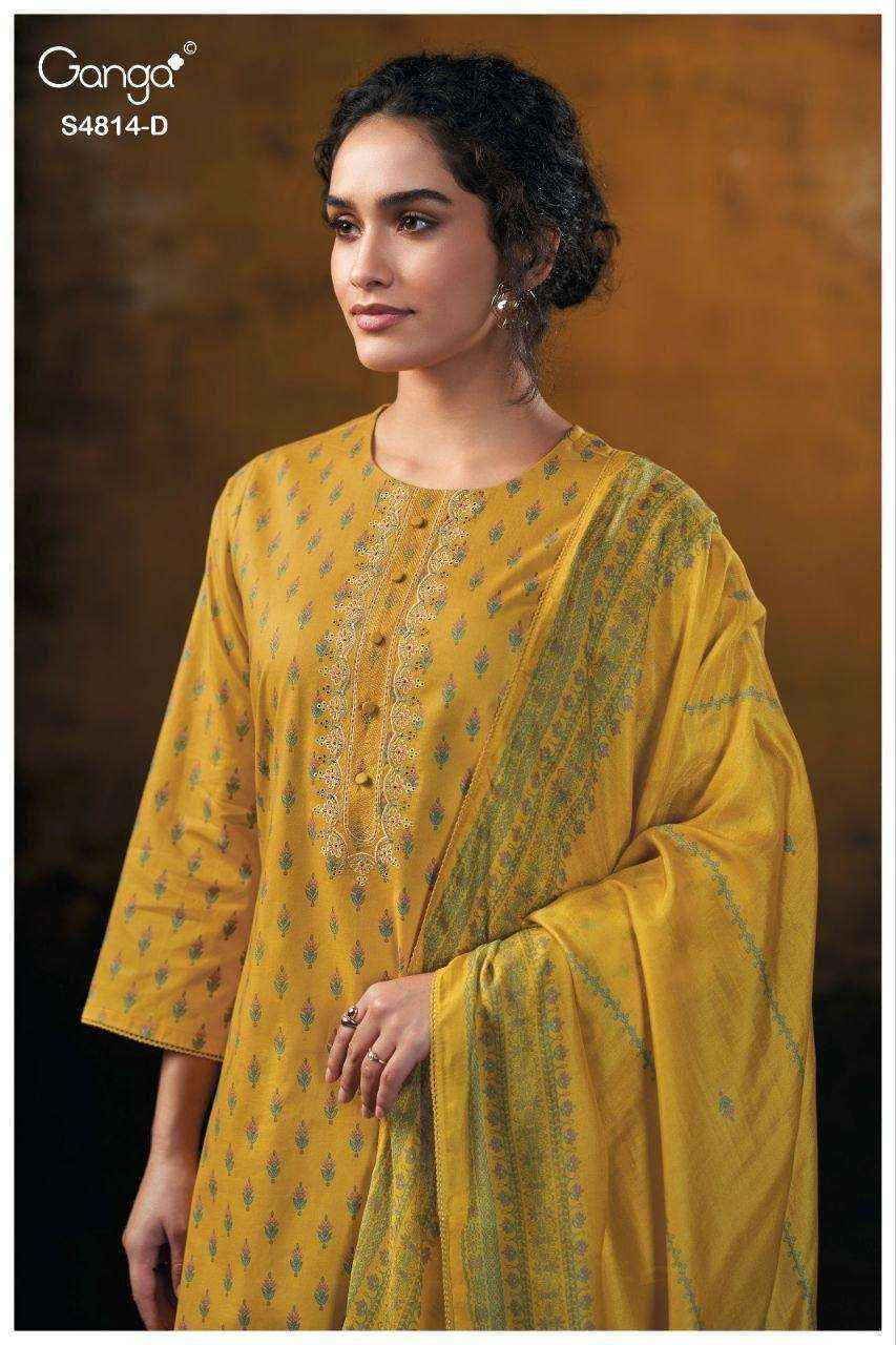 Ganga Fashion Sravanthi 4814 Exclusive Fancy Cotton Suit _ Surat Wholesale Market Price ( 4 Pcs Catalog )