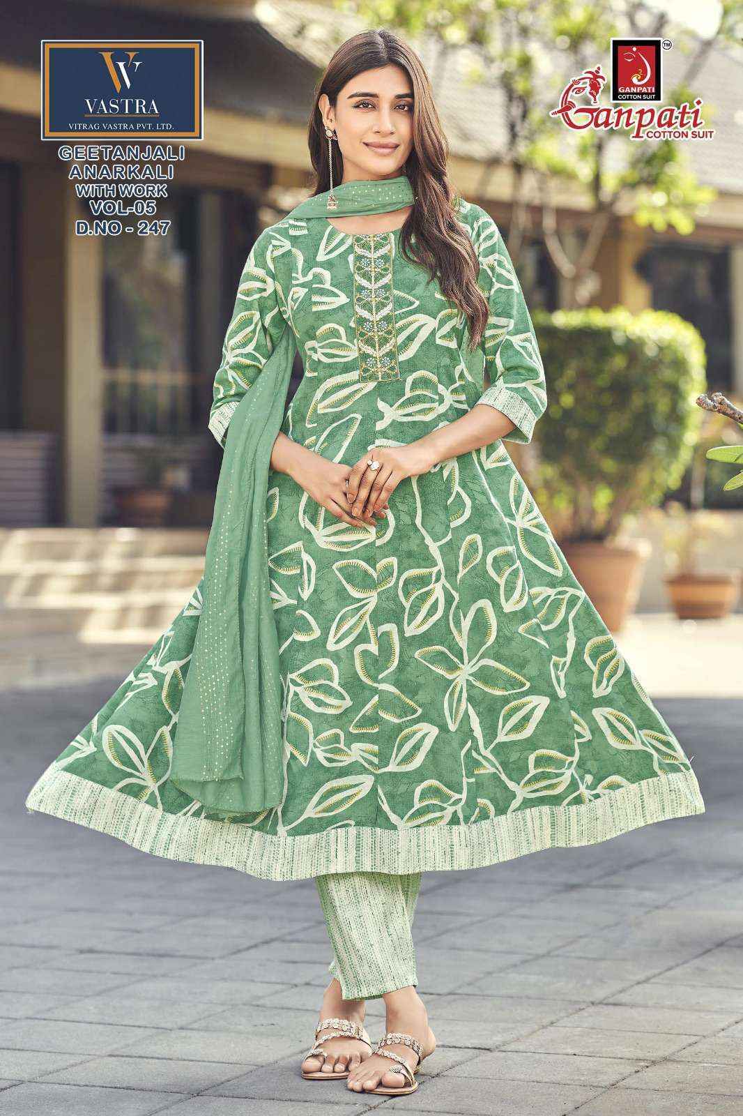 Ganpati Gitanjali Anarkali Vol 5 Readymade Rayon Slub Dress Surat Wholesale Market Collection (12 Pcs Catalog )