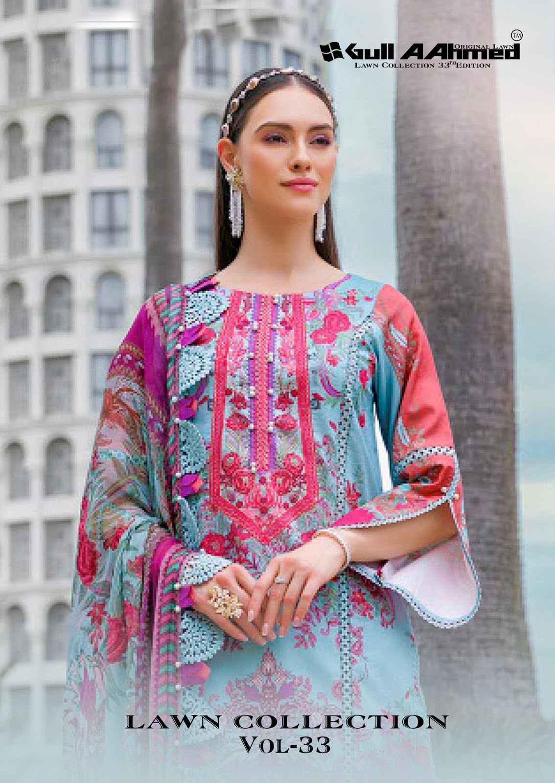 Gull Ahmed Lawn Collection Vol 33 Cambric Cotton Salwar Kameez _  Latest Catalogue Wholesale Price ( 6 Pcs Catalog )