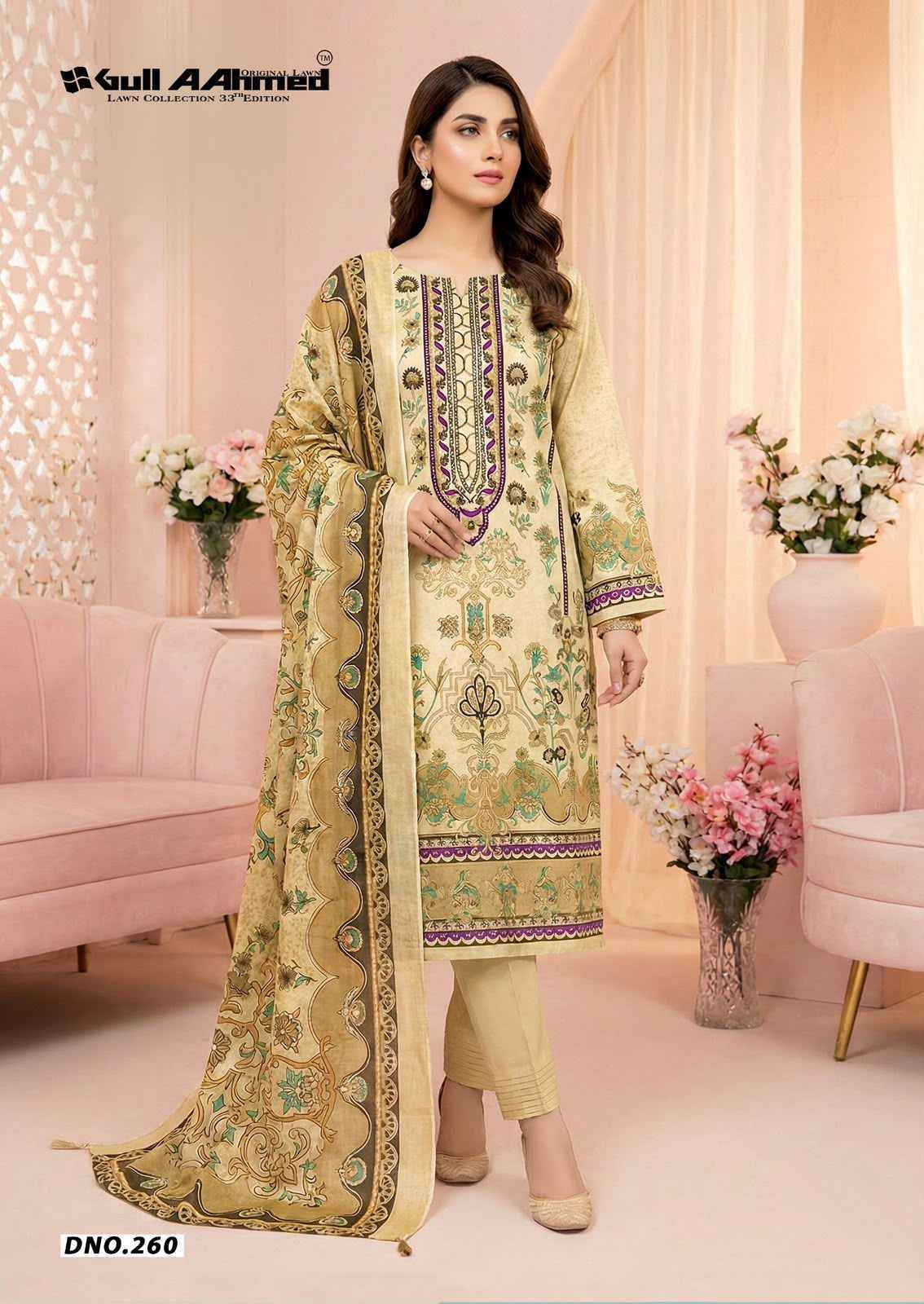 Gull Ahmed Lawn Collection Vol 33 Cambric Cotton Salwar Kameez _  Latest Catalogue Wholesale Price ( 6 Pcs Catalog )