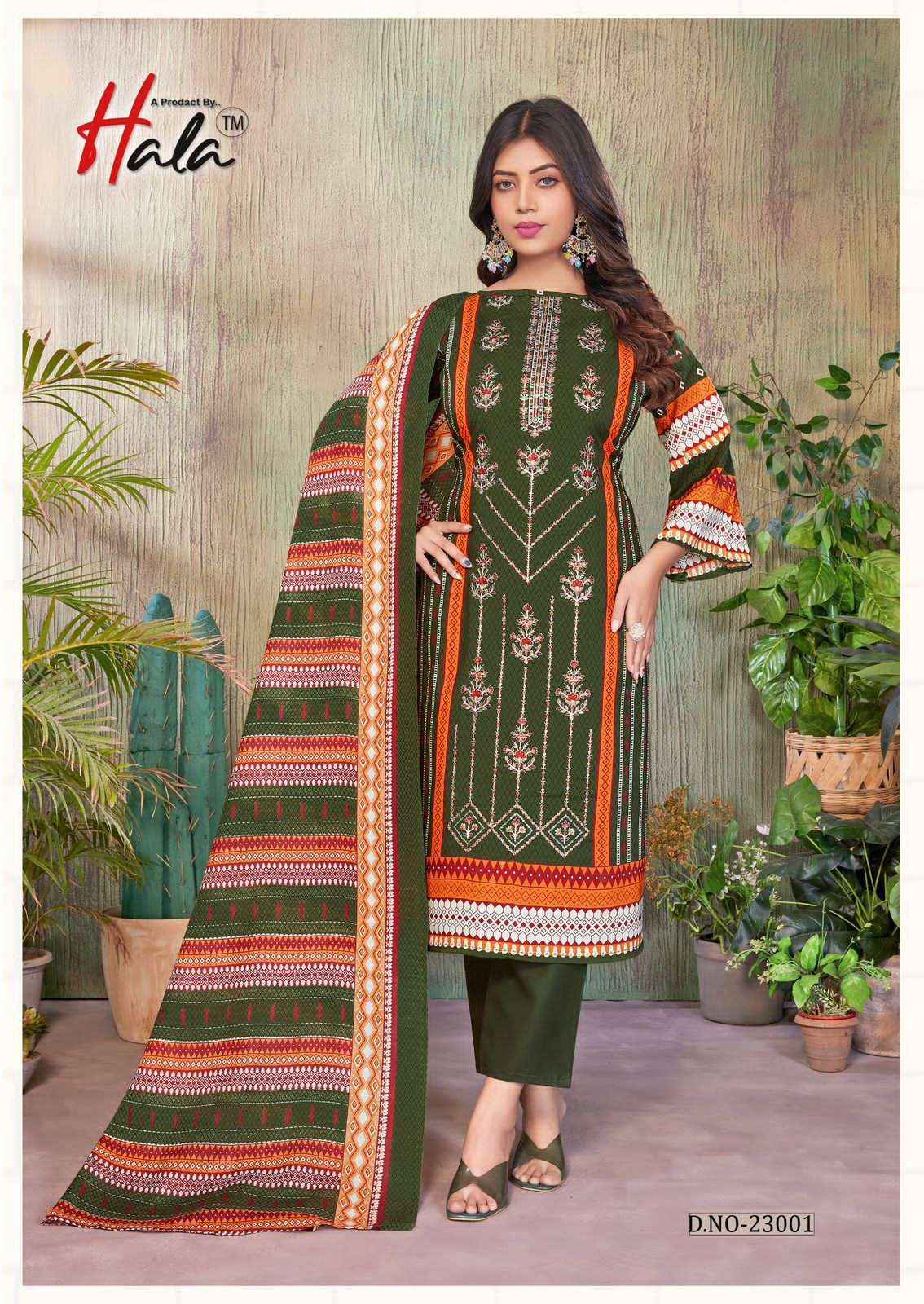 Hala Bin Saeed Vol 23 Unstitch Cotton Ladies Dress _ Surat Wholesale Market Price ( 6 Pcs Catalog )