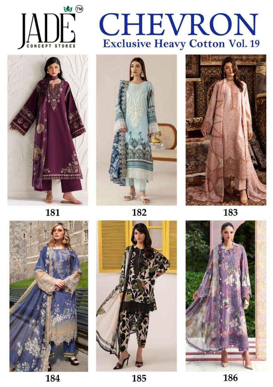 Jade Chevron Vol 19 - Buy Wholesale Pakistani Suits ( 6 Pcs Catalogue )