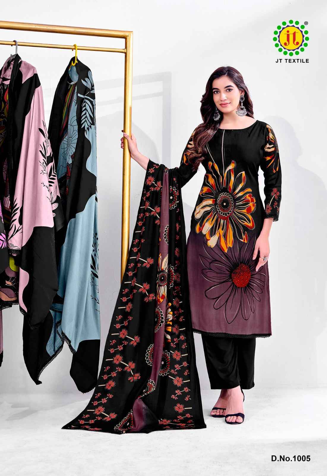 Jt Falguni Wholesale Rayon Dress Material - Surat Wholesale Shop ( 5 pcs Catalogue )