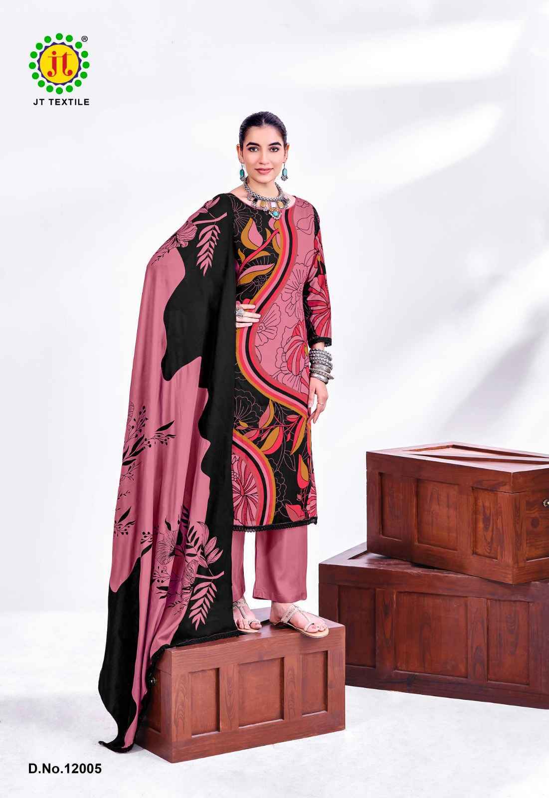 Jt Nigaar Vol 12 Rayon Salwar Kameez _ Clothes Wholesale Website ( 5 Pcs Catalog )