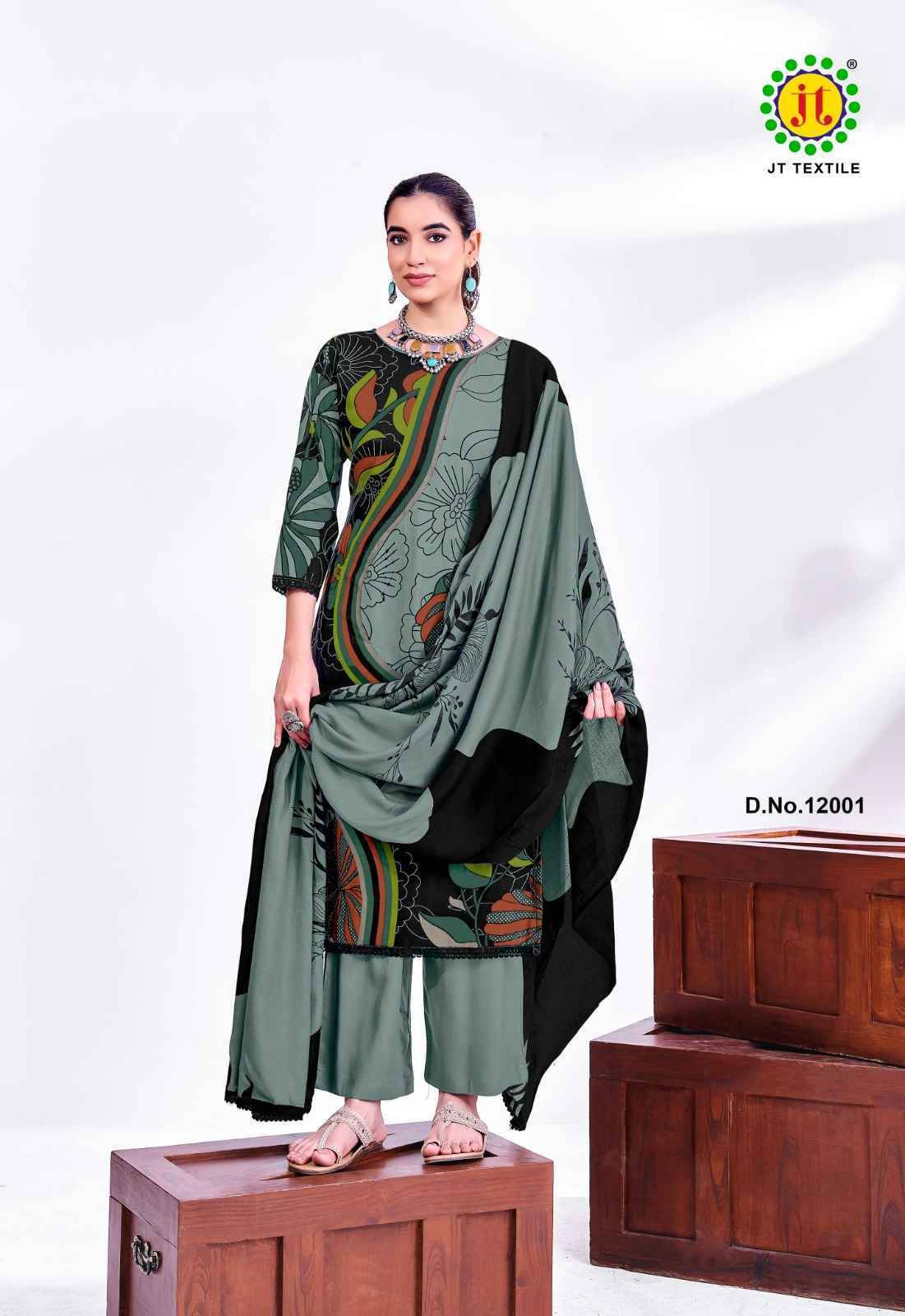 Jt Nigaar Vol 12 Rayon Salwar Kameez _ Clothes Wholesale Website ( 5 Pcs Catalog )