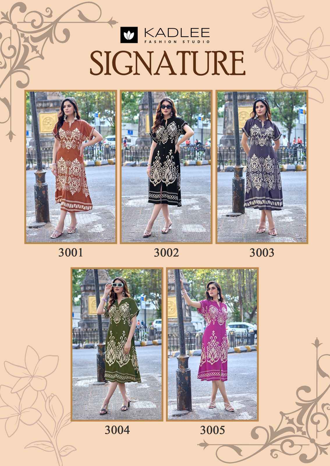 Kadlee Signeture Rayon Kurti _ Surat Wholesale Texteli Price ( 5 Pcs Catalog )