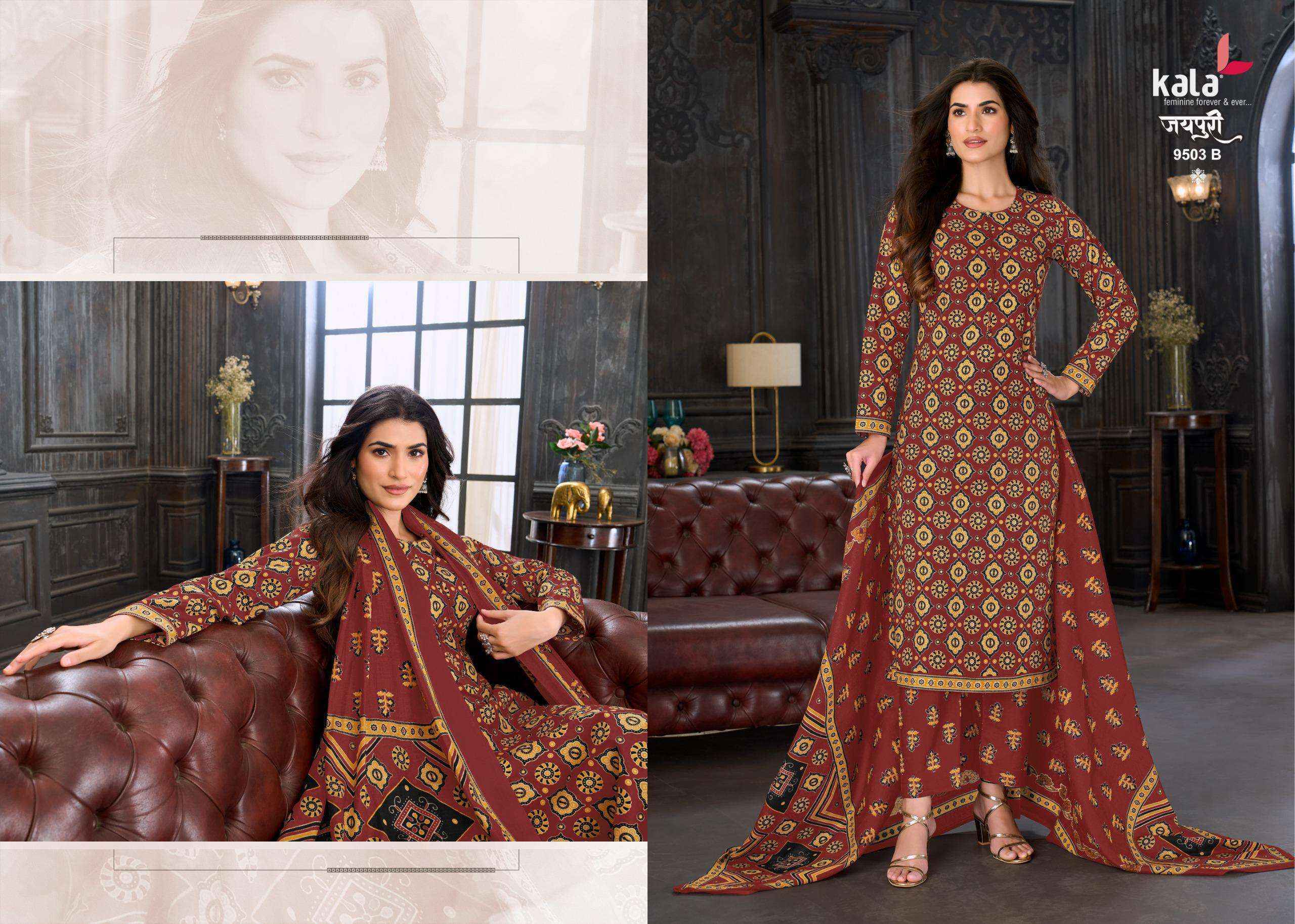 Kala Jaipuri Vol 10 Cotton Salwar Kameez _ Wholesale Supplier Surat ( 12 Pcs Catalog )