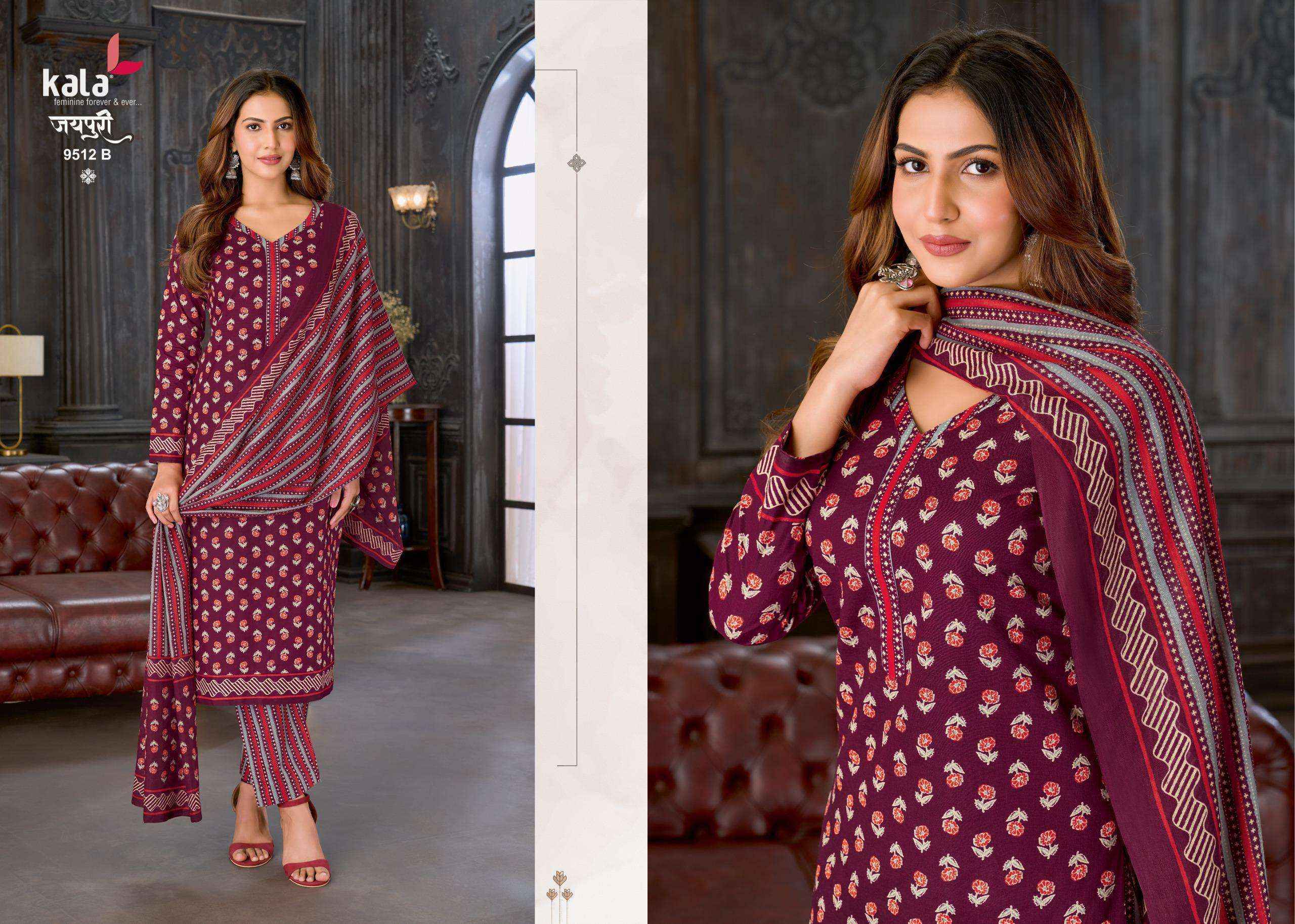 Kala Jaipuri Vol 10 Cotton Salwar Kameez _ Wholesale Supplier Surat ( 12 Pcs Catalog )