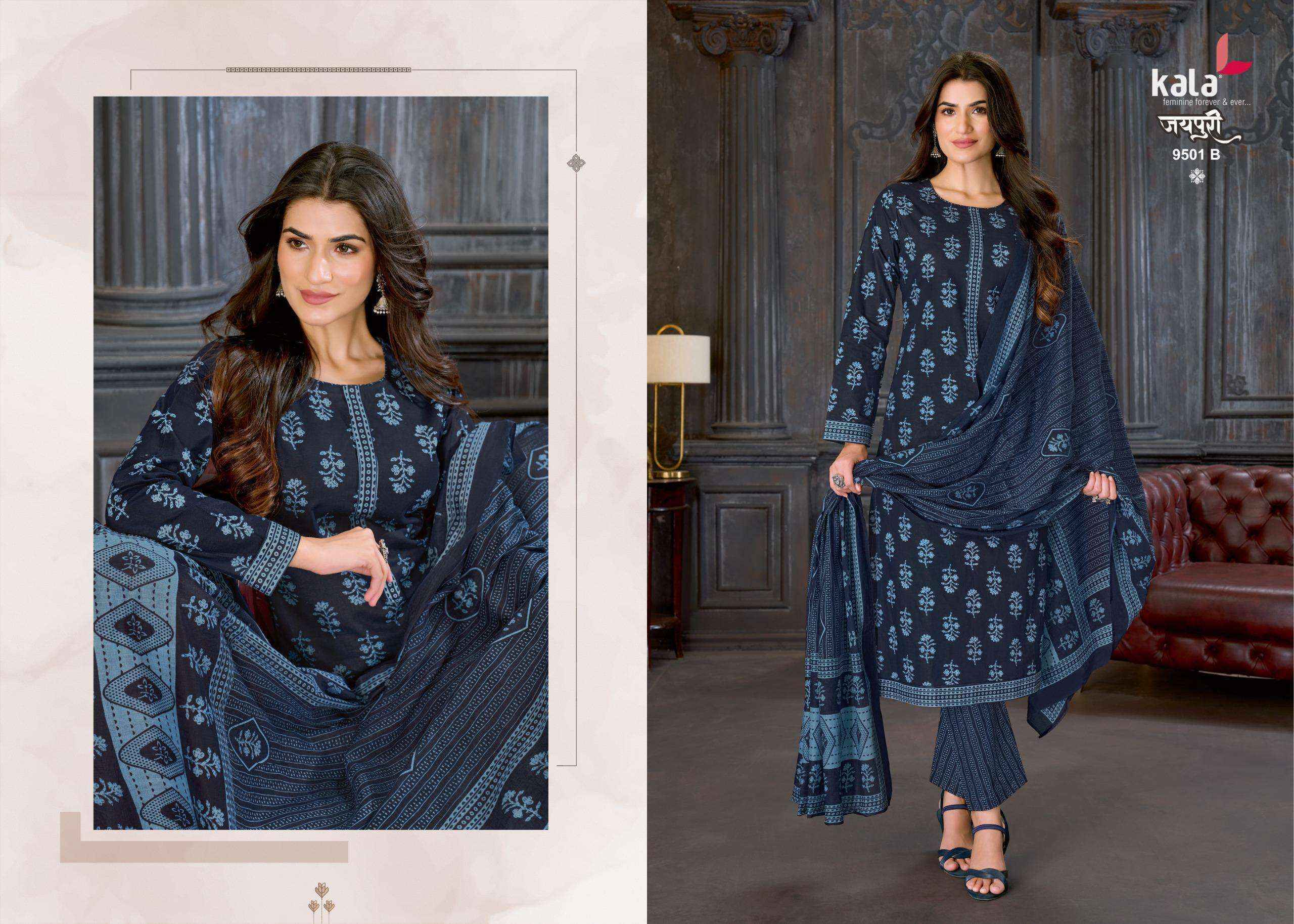 Kala Jaipuri Vol 10 Cotton Salwar Kameez _ Wholesale Supplier Surat ( 12 Pcs Catalog )