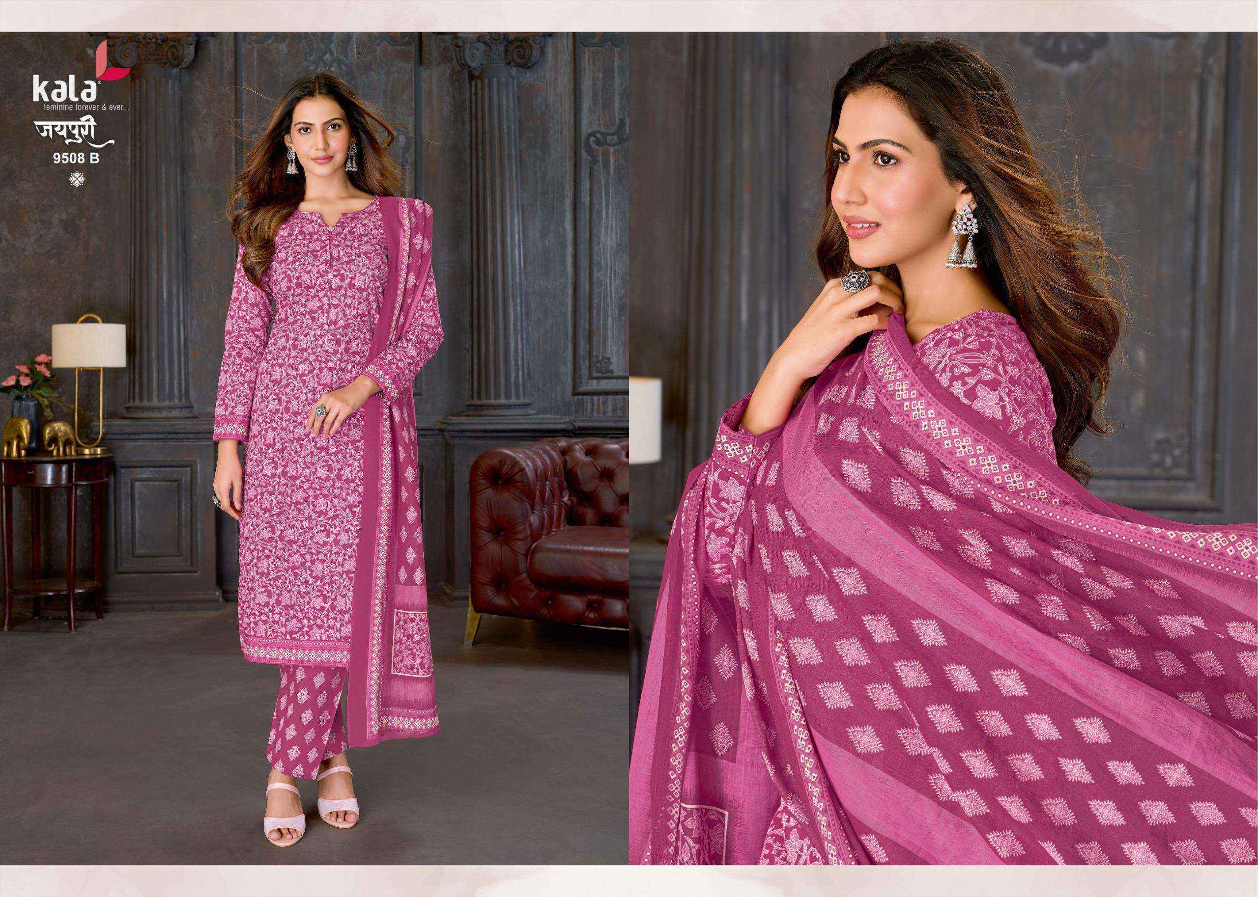 Kala Jaipuri Vol 10 Cotton Salwar Kameez _ Wholesale Supplier Surat ( 12 Pcs Catalog )