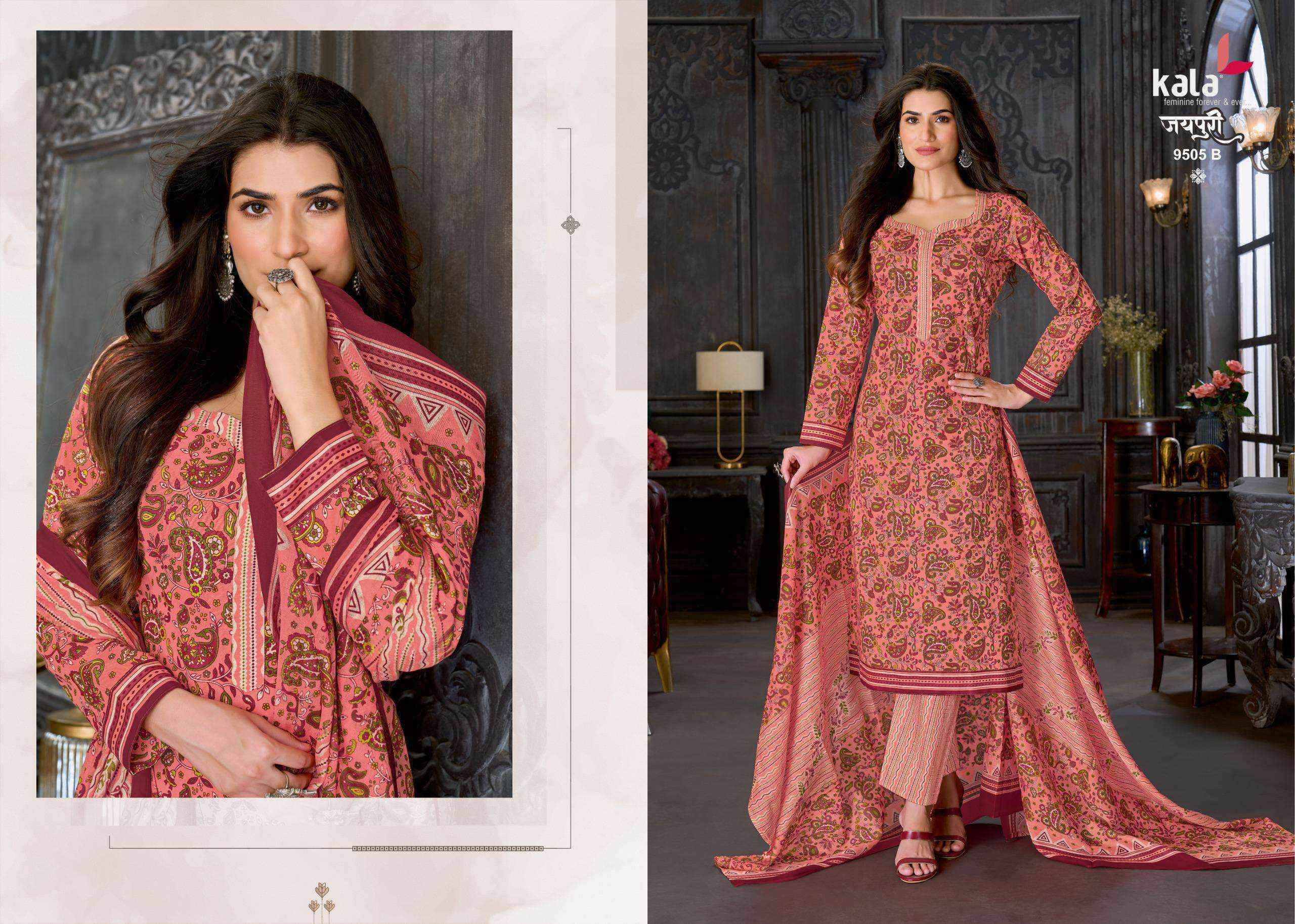 Kala Jaipuri Vol 10 Cotton Salwar Kameez _ Wholesale Supplier Surat ( 12 Pcs Catalog )