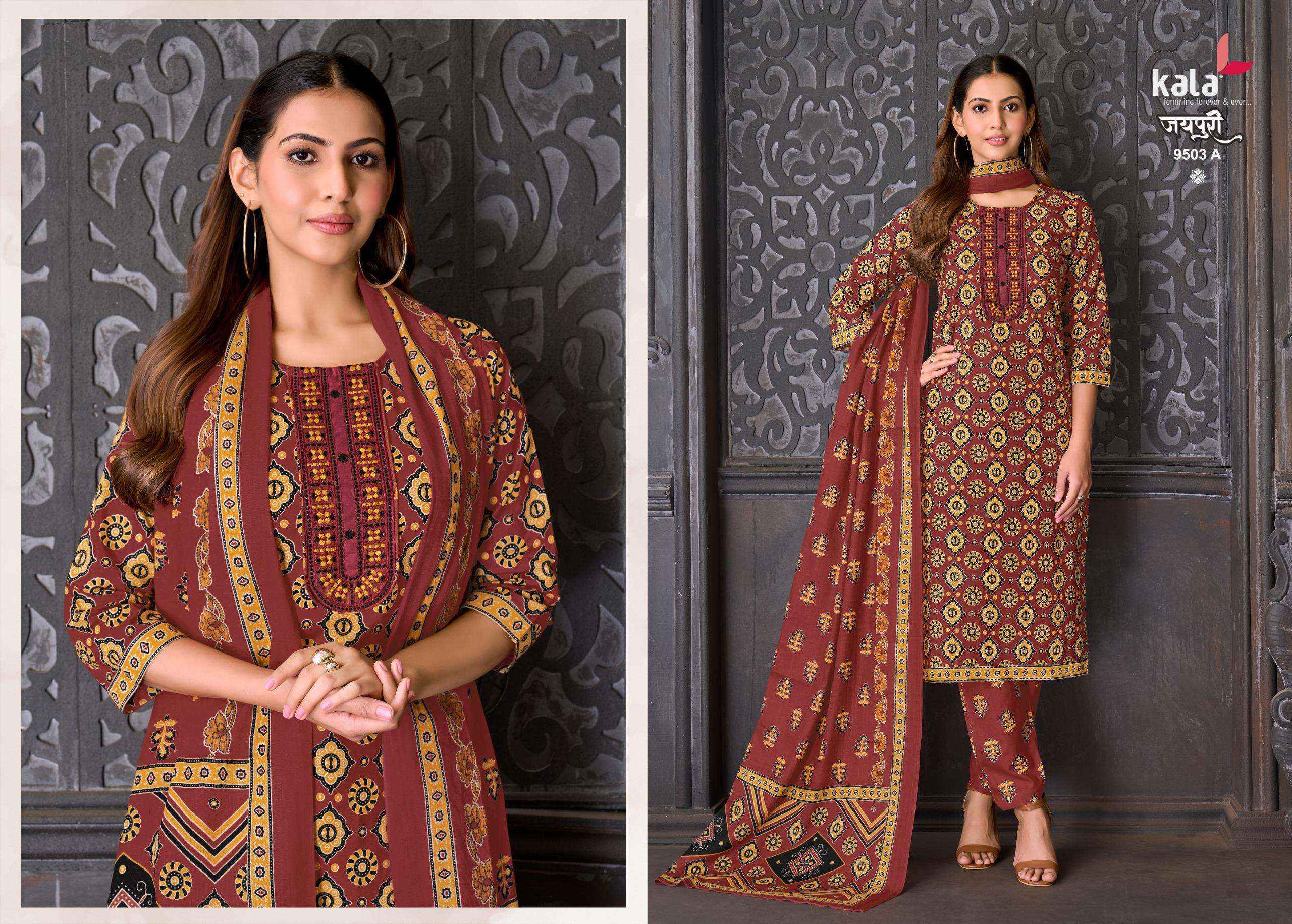 Kala Jaipuri Vol 10 Readymade Cotton Dress _ Surat Wholesale Market Price ( 12 Pcs Catalog )