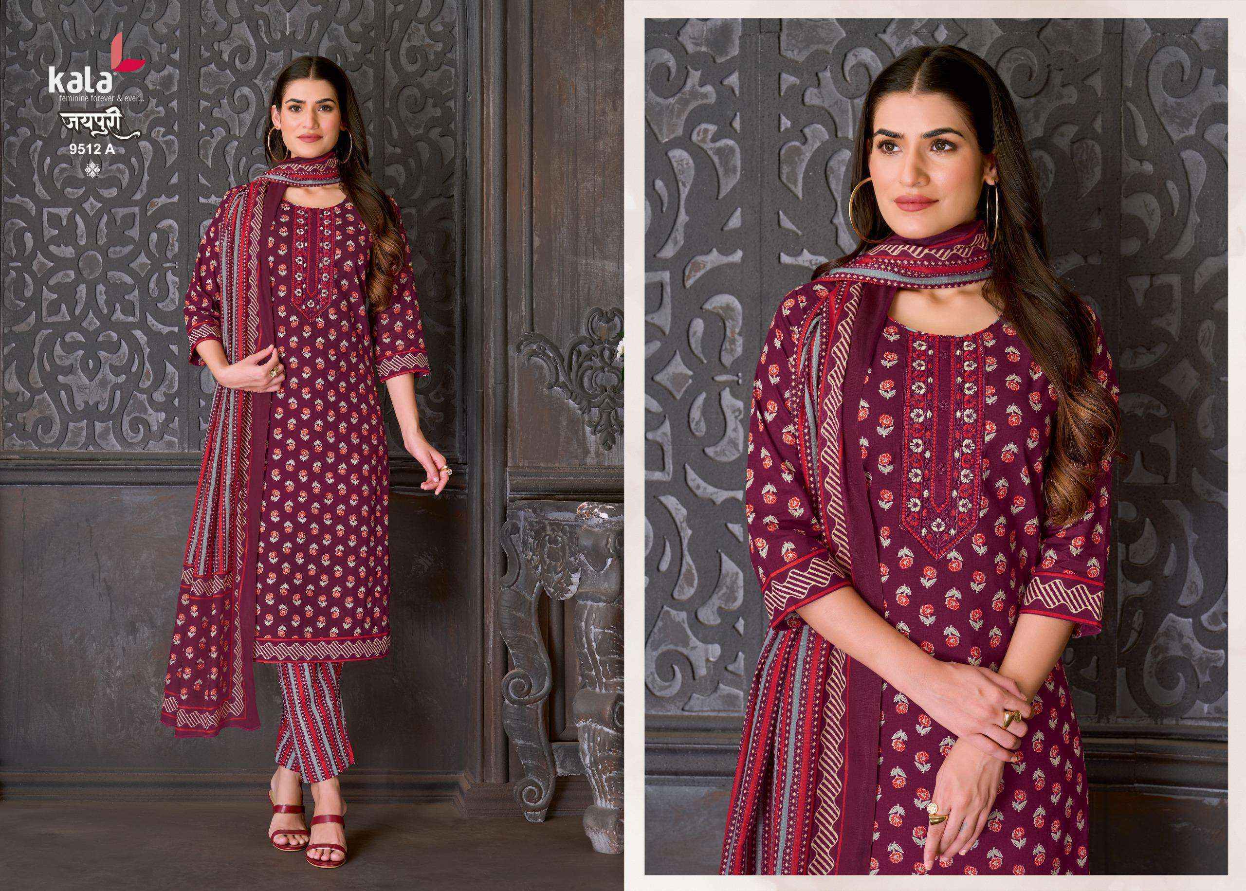 Kala Jaipuri Vol 10 Readymade Cotton Dress _ Surat Wholesale Market Price ( 12 Pcs Catalog )