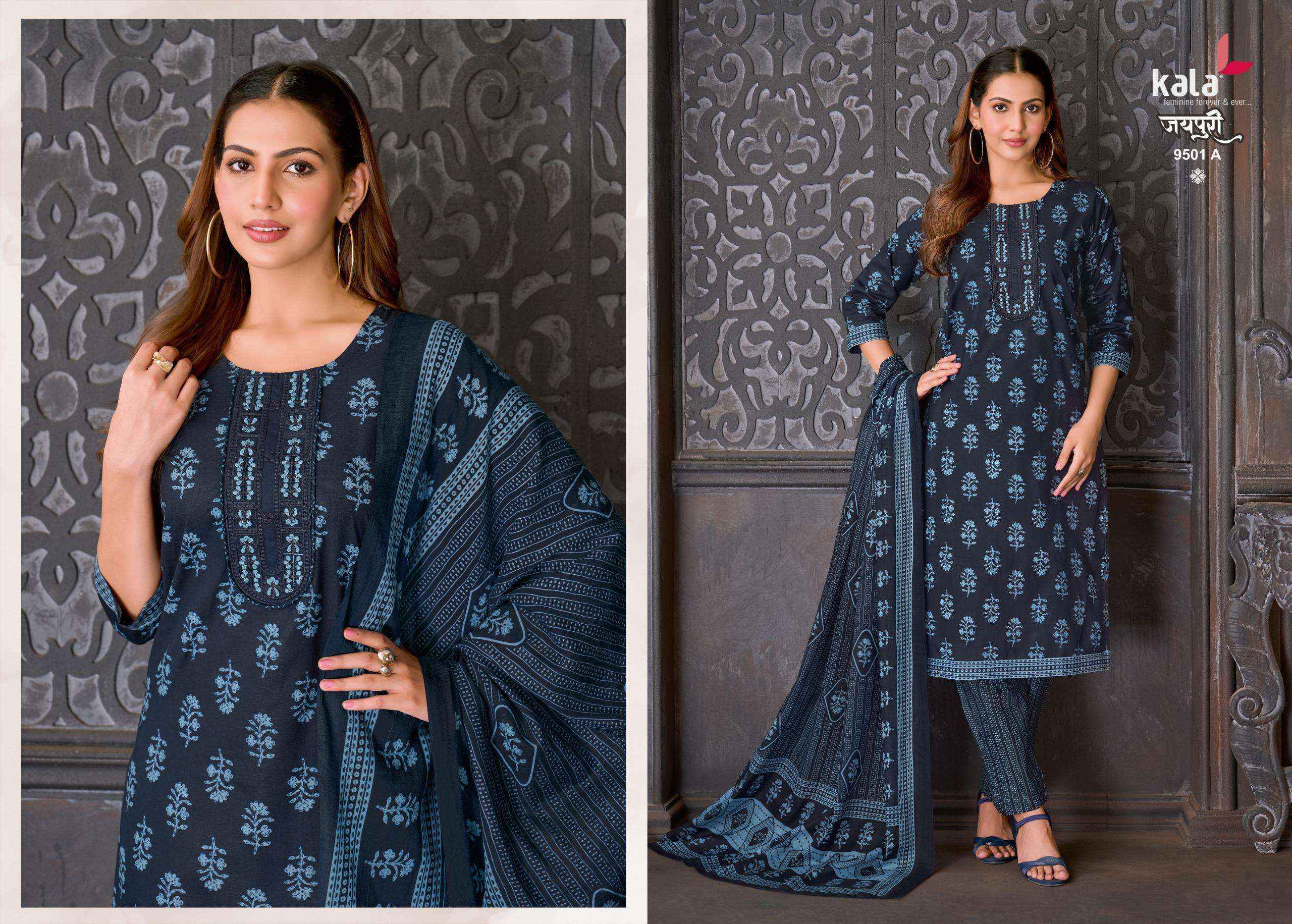 Kala Jaipuri Vol 10 Readymade Cotton Dress _ Surat Wholesale Market Price ( 12 Pcs Catalog )