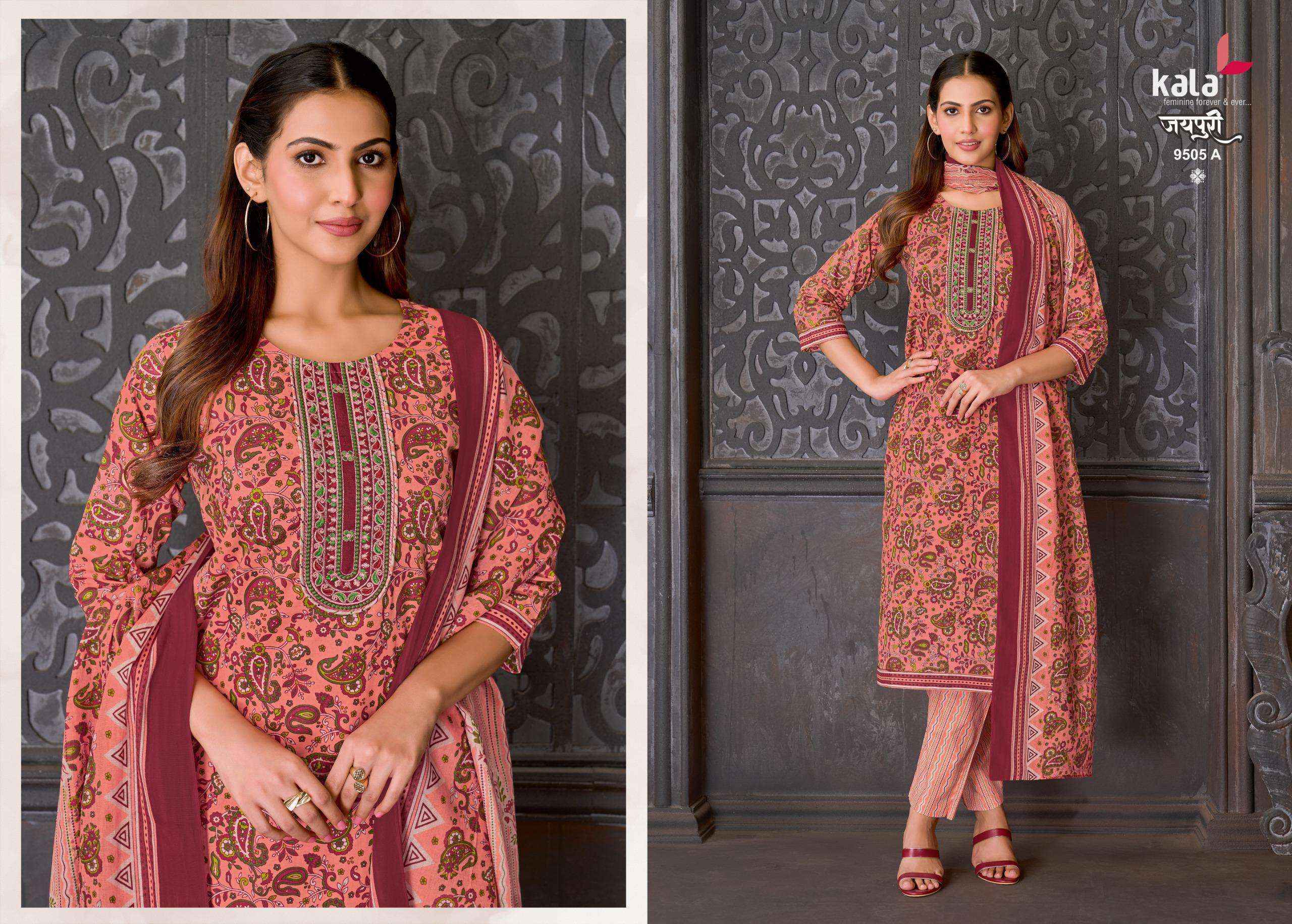 Kala Jaipuri Vol 10 Readymade Cotton Dress _ Surat Wholesale Market Price ( 12 Pcs Catalog )