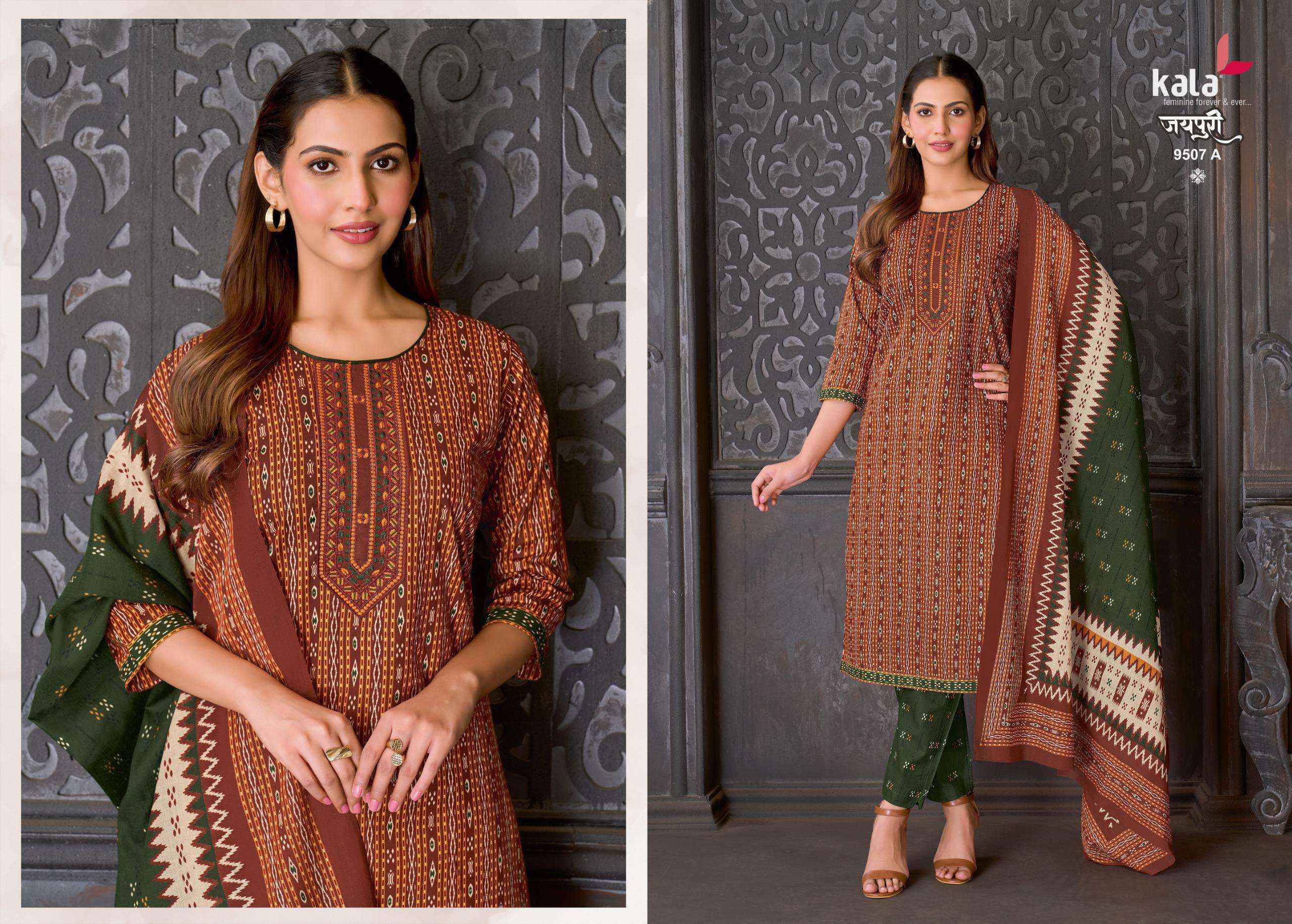 Kala Jaipuri Vol 10 Readymade Cotton Dress _ Surat Wholesale Market Price ( 12 Pcs Catalog )