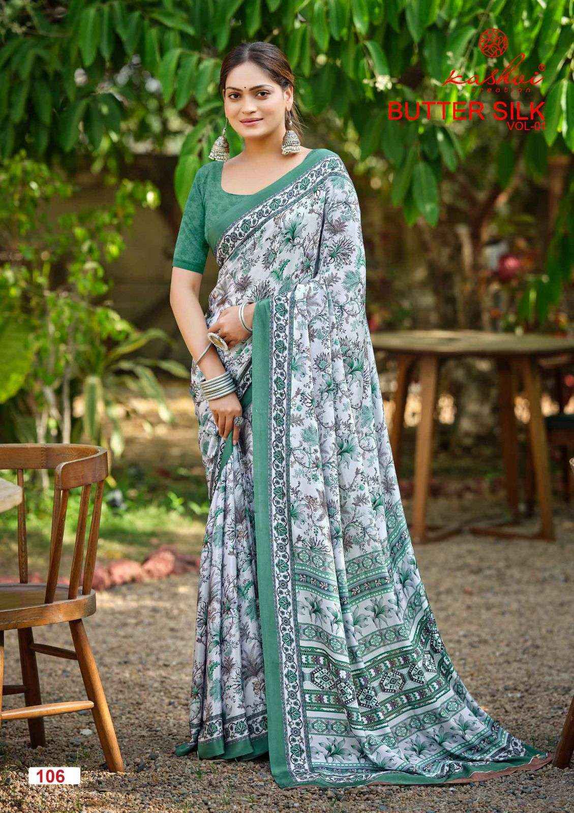 Kashvi Butter Silk Vol 1 Silk Crepe Saree Exporter _ Wholesale Supplier Surat ( 8 Pcs Catalog )