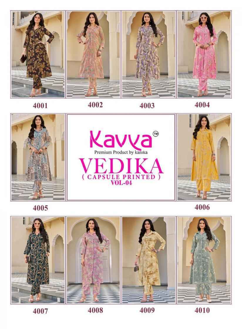 Kavya Vedika Vol 4 Capsule Co Ord Set, Surat Wholesale Shopping ( 10 pcs Catalogue )