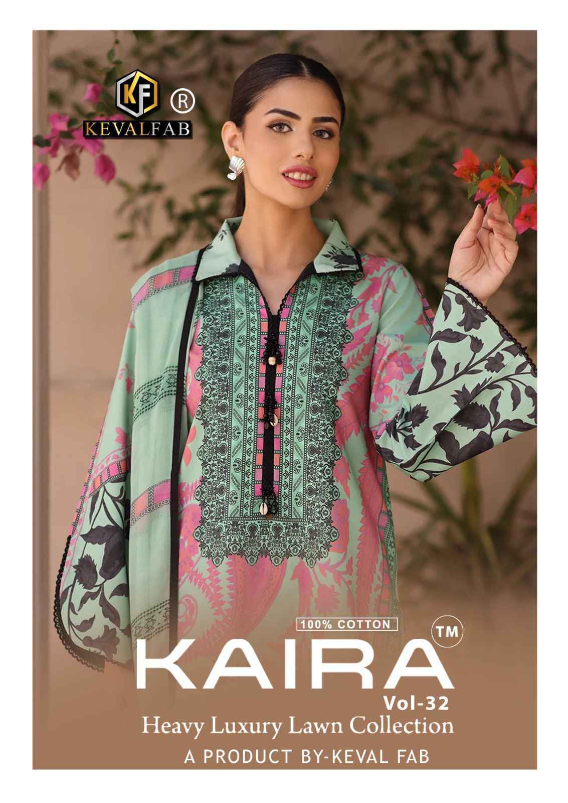 Keval Fab Kaira Vol 32 Lawn Cotton Salwar Kameez _ Surat Texteli Market Rate ( 6 Pcs Catalog )