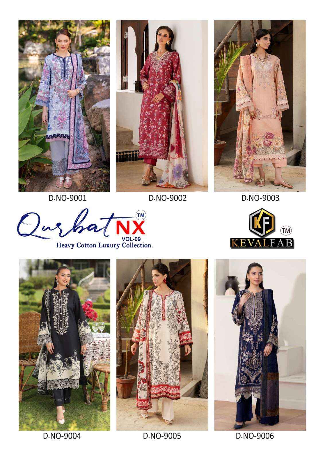 Keval Fab Qurbat Nx Vol 9 Readymade Karachi Cotton Suit Catalog Suppliers