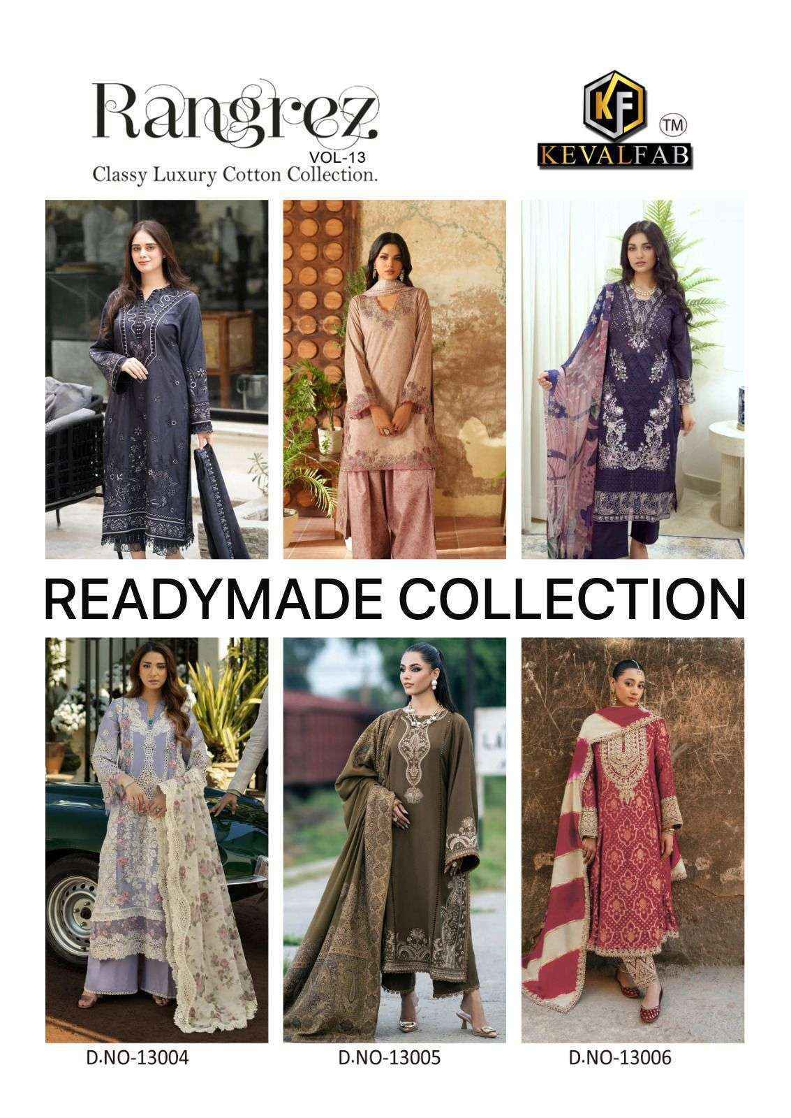 Keval Fab Rangrez Vol 13 Readymade Cotton Suit _ Wholesale Clothes Online ( 6 Pcs Catalog )