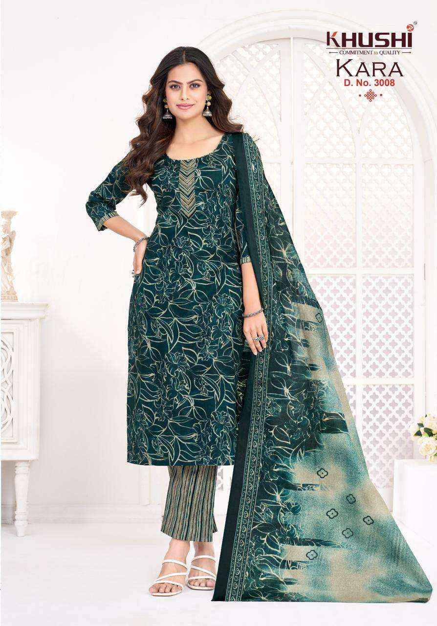 Khushi Kara Vol 3 Exclusive Cotton Kurti Bottom Dupatta Set _ Surat Wholesale Price ( 12 Pcs Catalog )