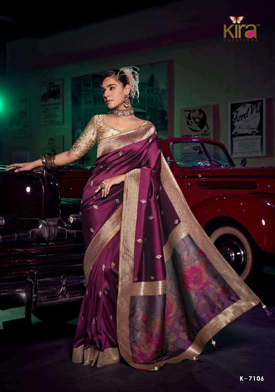 Kira Kavisha 7101 to 7106 Pure Silk Saree _ Surat Texteli Wholesale Price ( 6 Pcs Catalog )