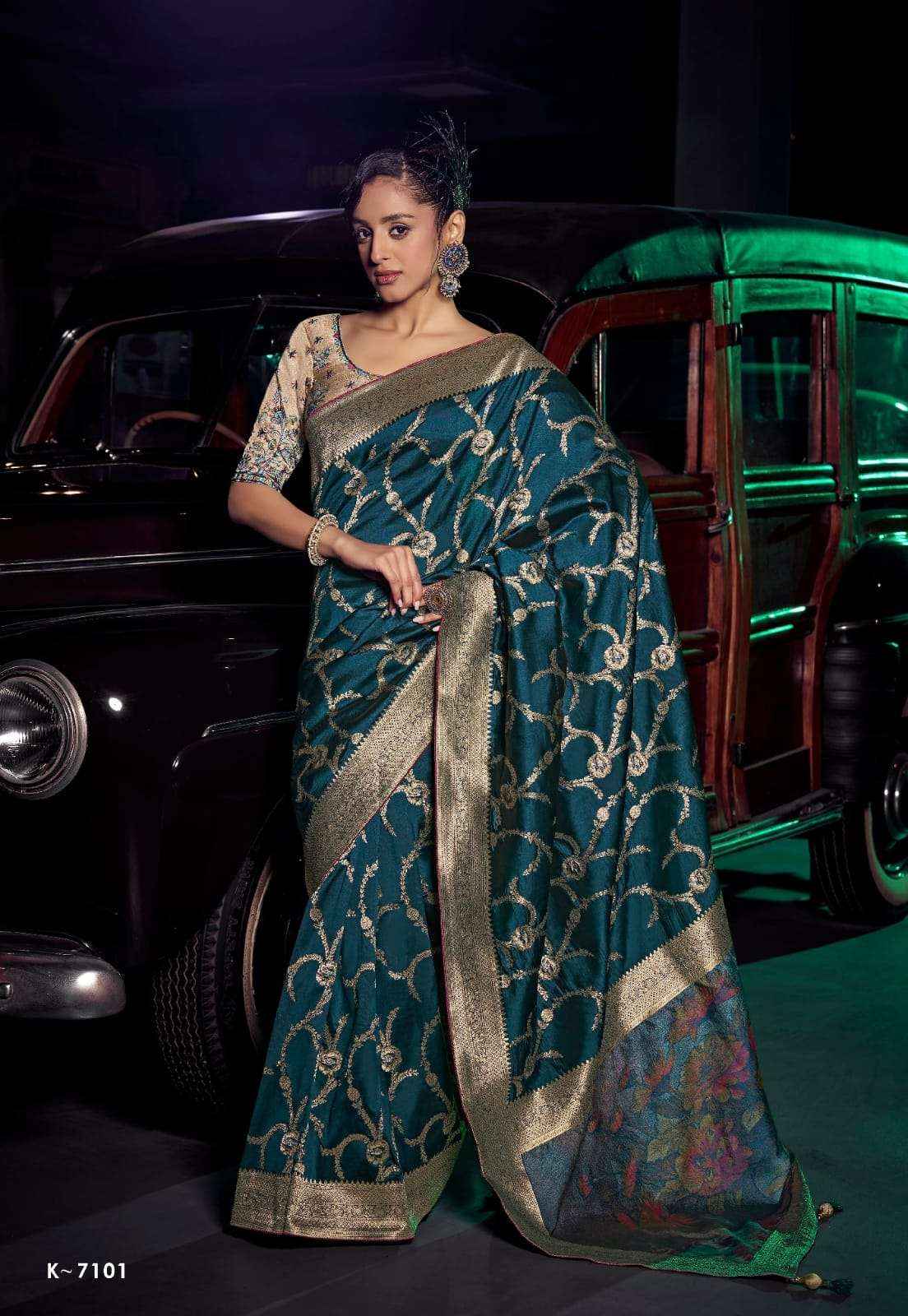 Kira Kavisha 7101 to 7106 Pure Silk Saree _ Surat Texteli Wholesale Price ( 6 Pcs Catalog )