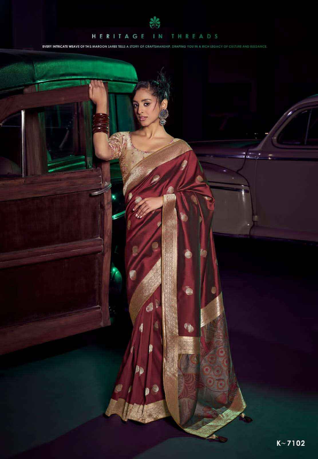 Kira Kavisha 7101 to 7106 Pure Silk Saree _ Surat Texteli Wholesale Price ( 6 Pcs Catalog )
