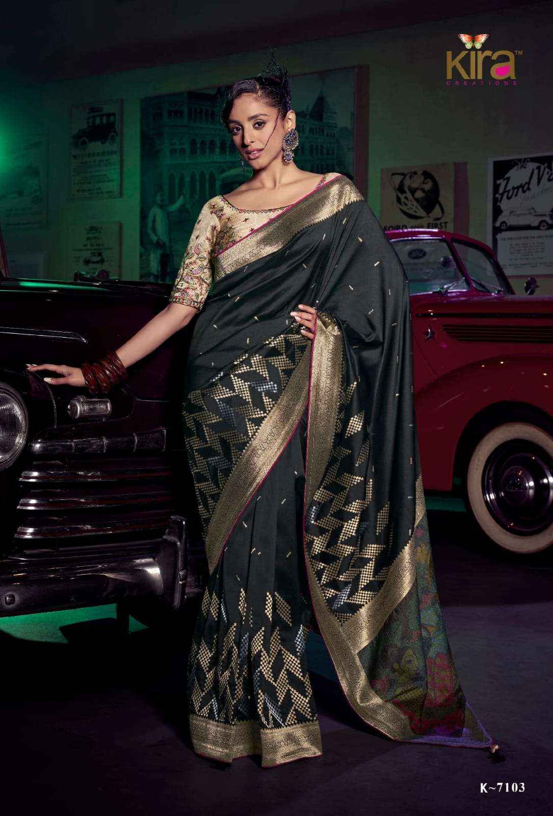 Kira Kavisha 7101 to 7106 Pure Silk Saree _ Surat Texteli Wholesale Price ( 6 Pcs Catalog )