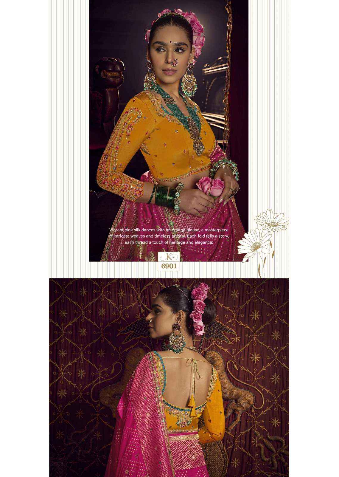 Kira Kimayra 6901 to 6906 Handwork Dola Silk Saree latest _ Surat Textile Market ( 6 Pcs Catalog )