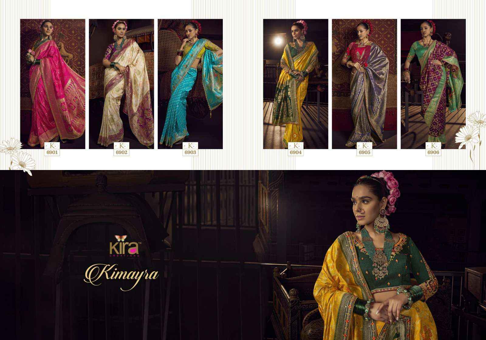 Kira Kimayra 6901 to 6906 Handwork Dola Silk Saree latest _ Surat Textile Market ( 6 Pcs Catalog )