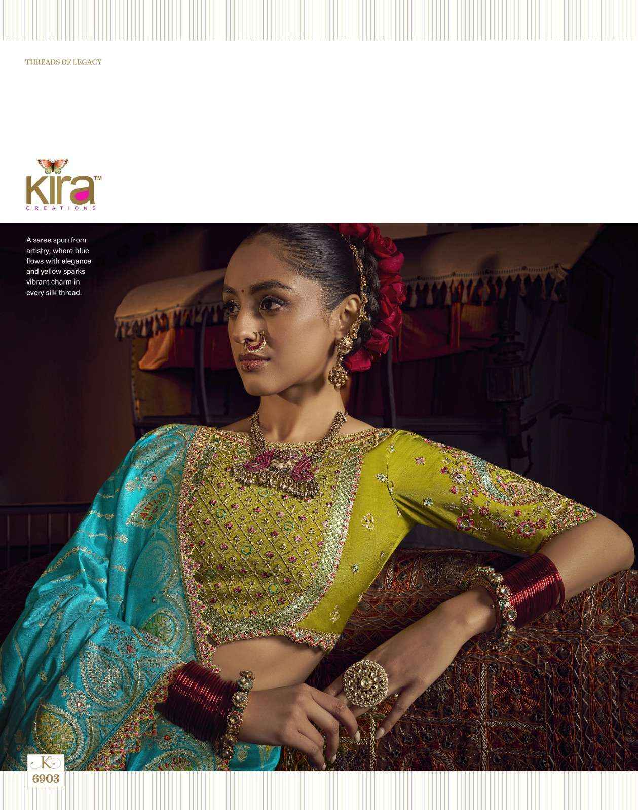 Kira Kimayra 6901 to 6906 Handwork Dola Silk Saree latest _ Surat Textile Market ( 6 Pcs Catalog )
