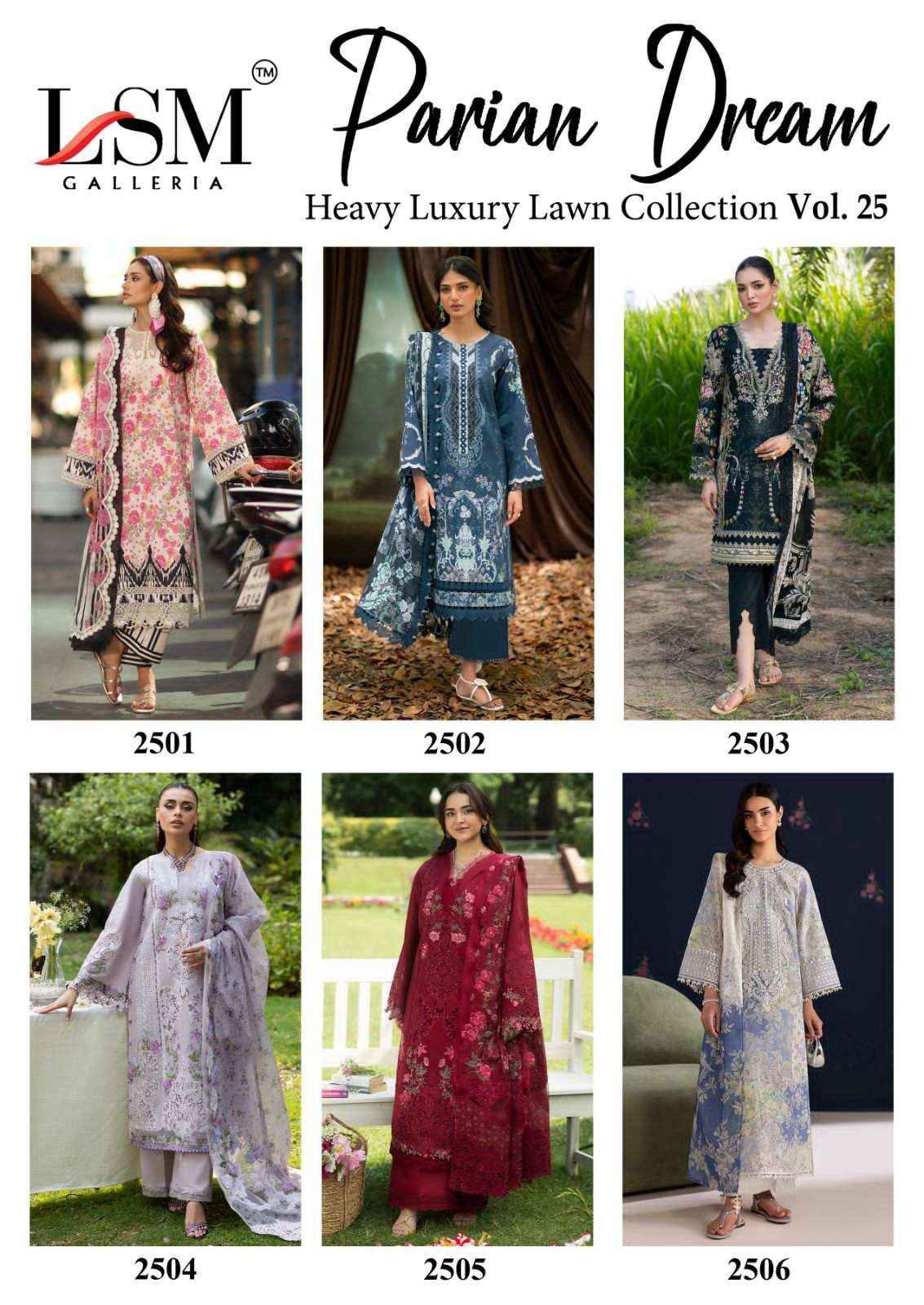 Lsm Parian Dream Vol 25 Pakistani Suits Wholesale Surat ( 6 Pcs Catalogue )