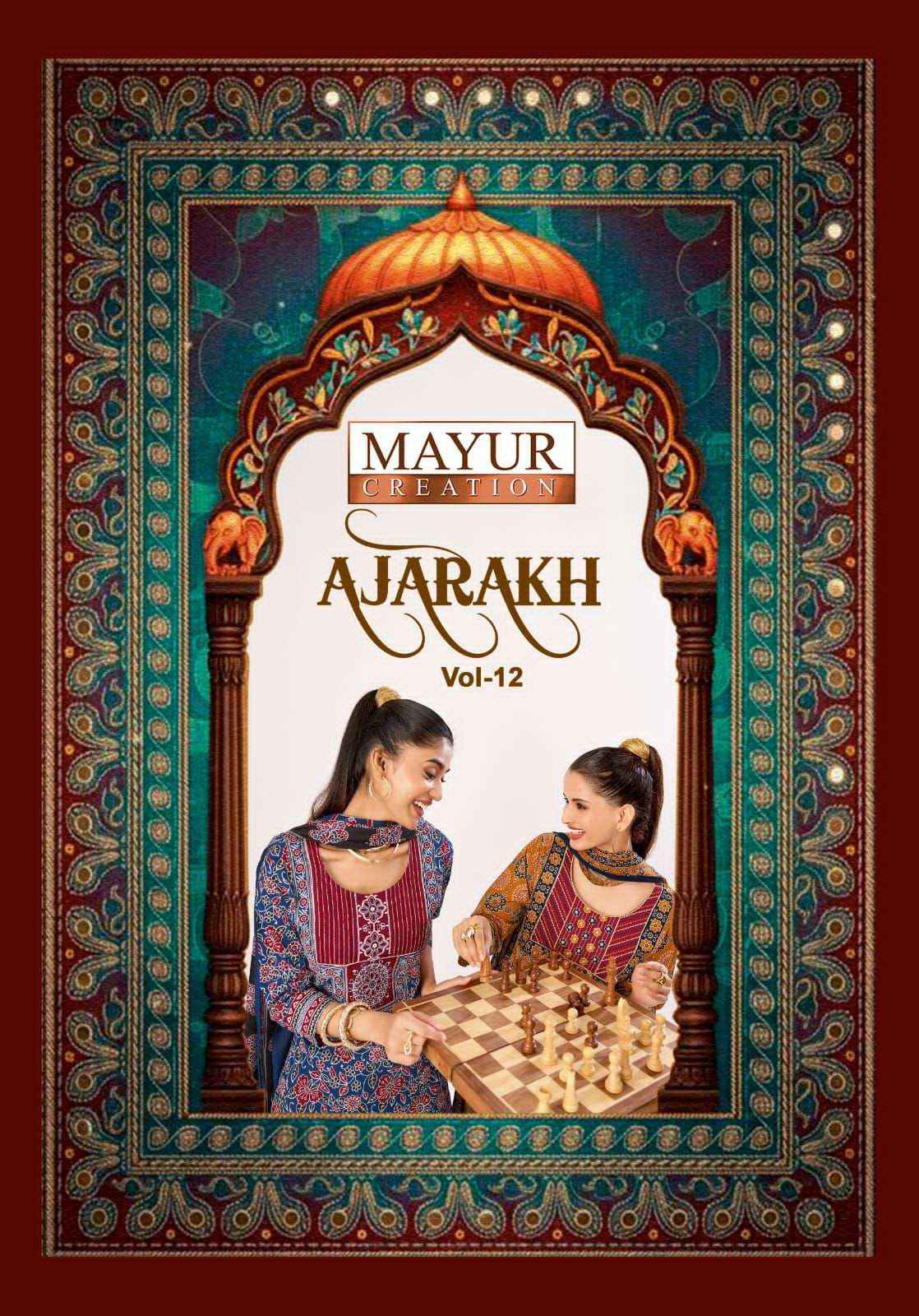 Mayur Ajarakh Vol 12 Printed Cotton Kurti Bottom Dupatta Set _ _ Surat Wholesale Shop ( 10 Pcs Catalog )