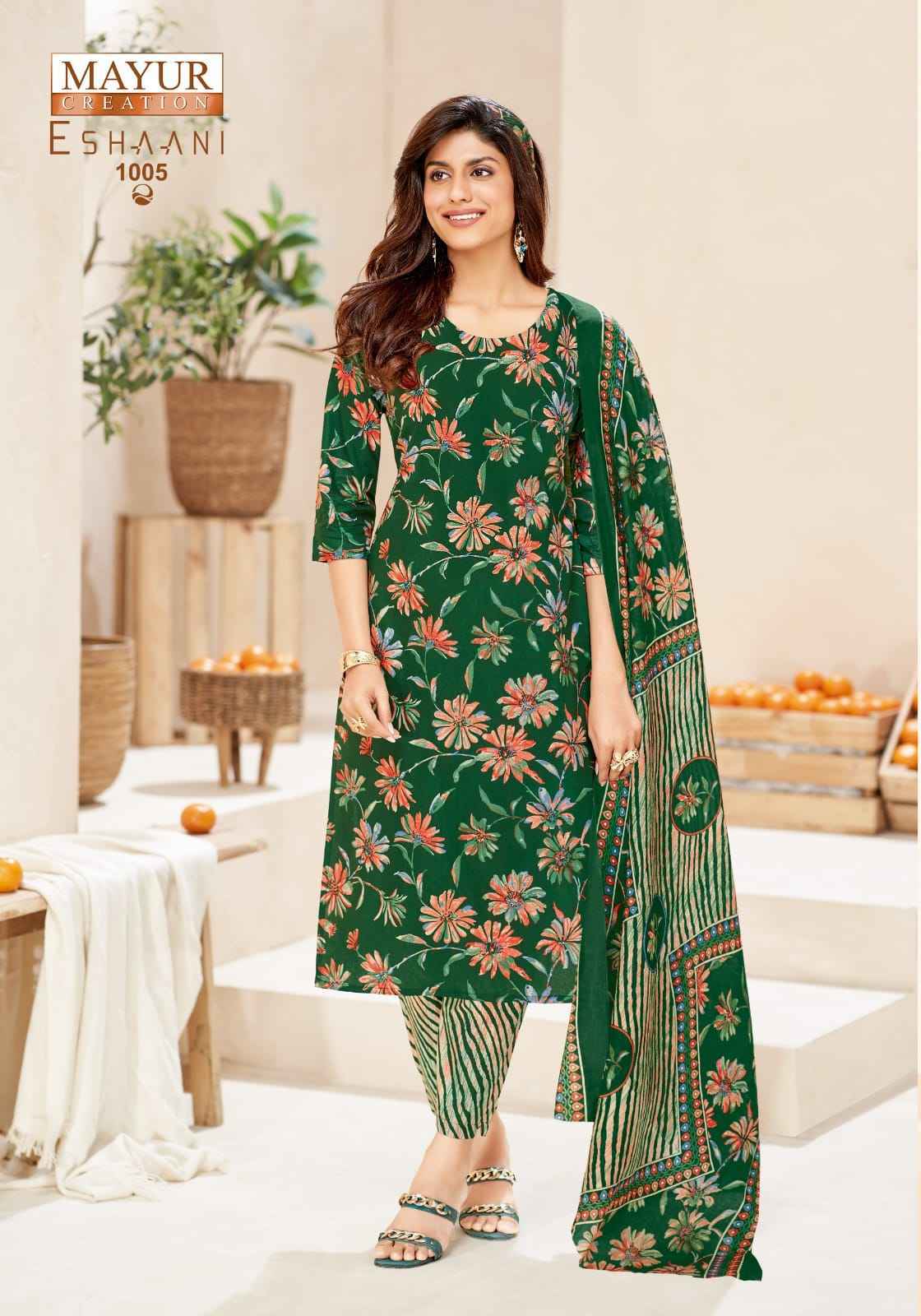 Mayur Creation Eshaani Cotton Salwar Kameez _ Surat Texteli Wholesale Rate ( 10 Pcs Catalog )