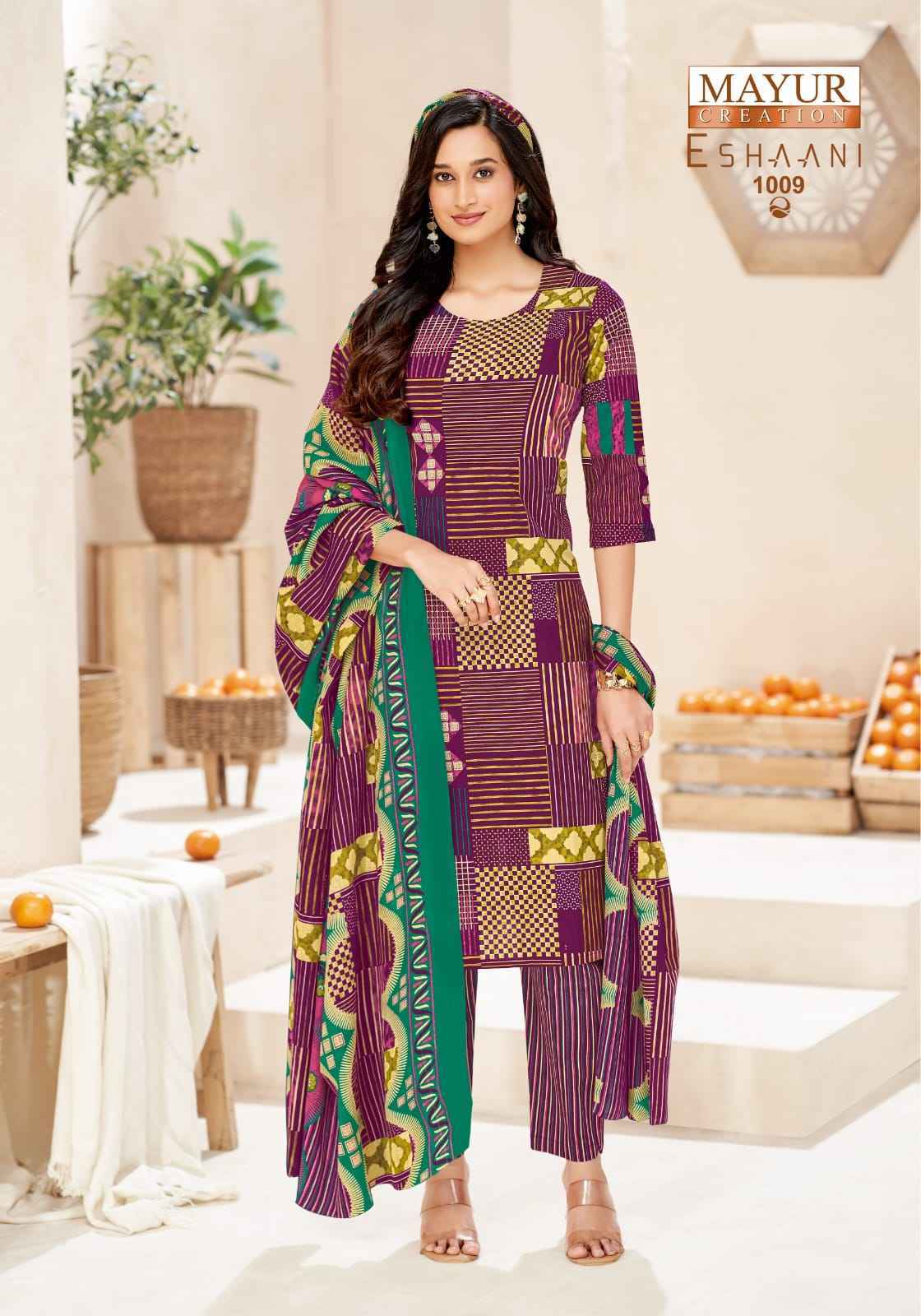 Mayur Creation Eshaani Cotton Salwar Kameez _ Surat Texteli Wholesale Rate ( 10 Pcs Catalog )