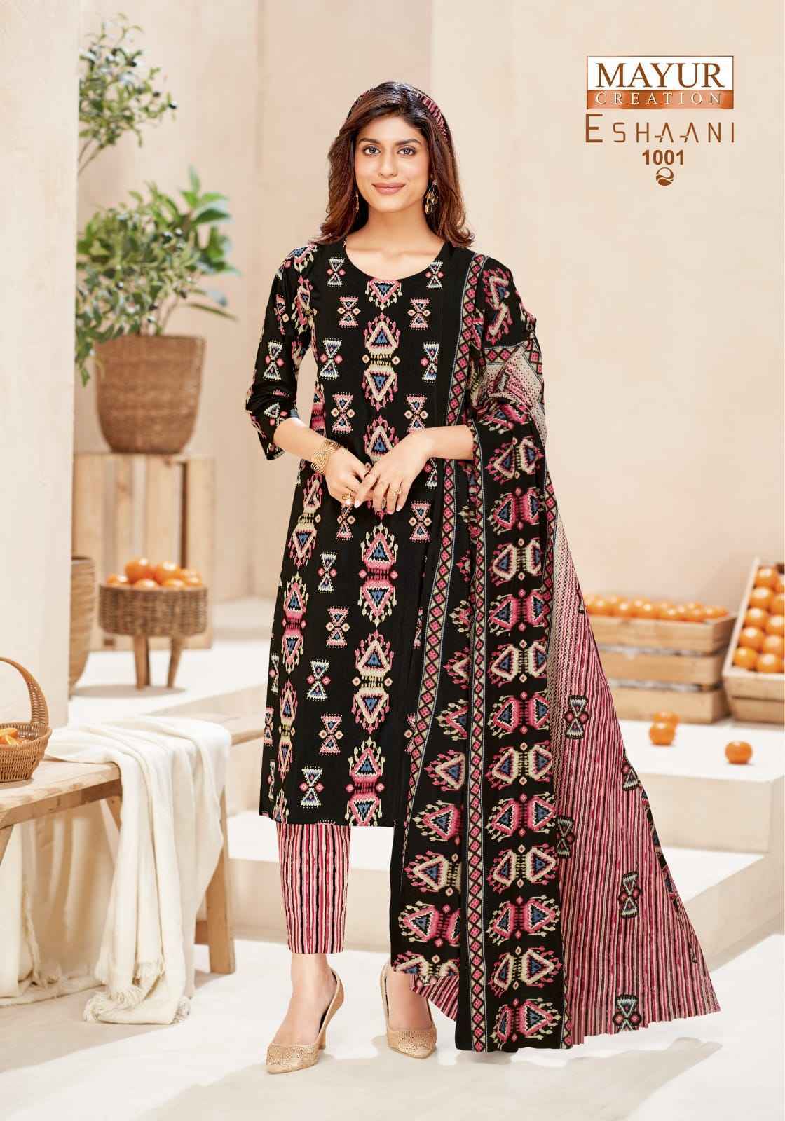 Mayur Creation Eshaani Cotton Salwar Kameez _ Surat Texteli Wholesale Rate ( 10 Pcs Catalog )