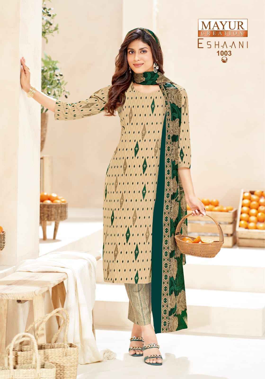 Mayur Creation Eshaani Cotton Salwar Kameez _ Surat Texteli Wholesale Rate ( 10 Pcs Catalog )