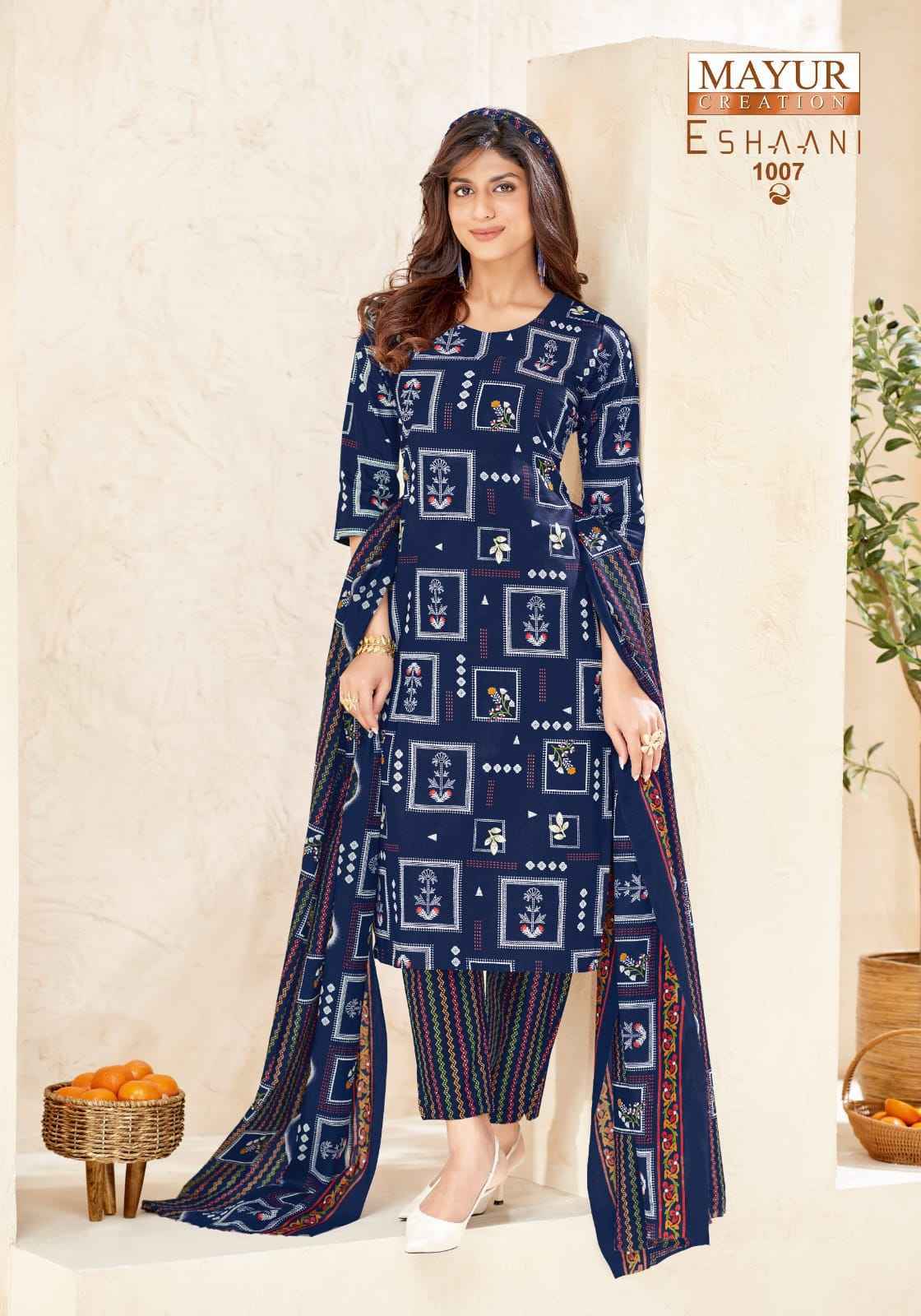 Mayur Creation Eshaani Cotton Salwar Kameez _ Surat Texteli Wholesale Rate ( 10 Pcs Catalog )