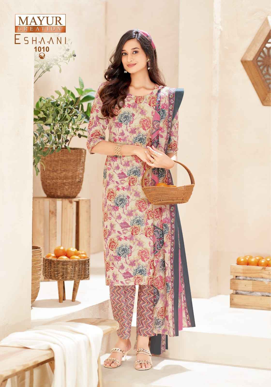 Mayur Creation Eshaani Cotton Salwar Kameez _ Surat Texteli Wholesale Rate ( 10 Pcs Catalog )