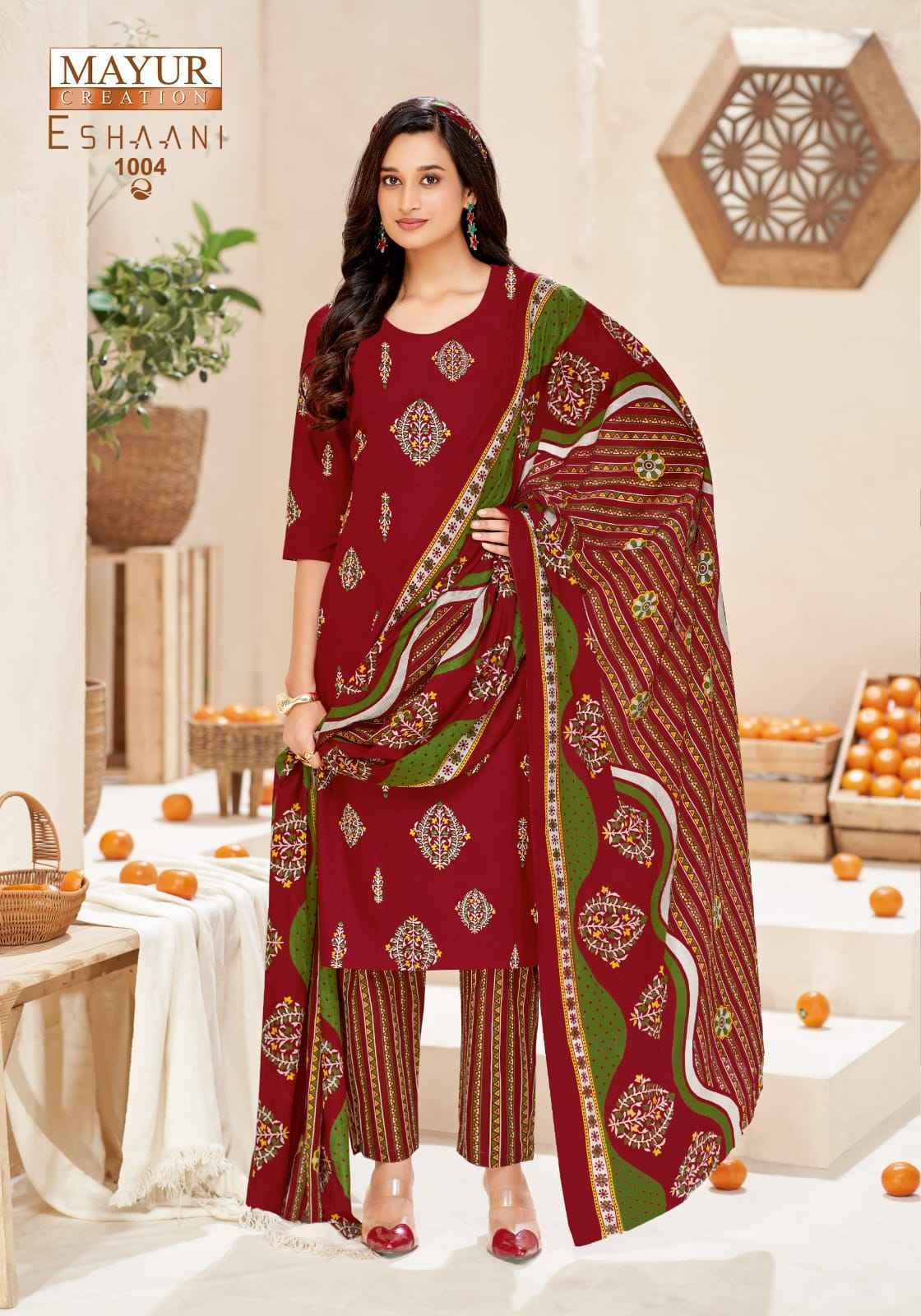 Mayur Creation Eshaani Cotton Salwar Kameez _ Surat Texteli Wholesale Rate ( 10 Pcs Catalog )