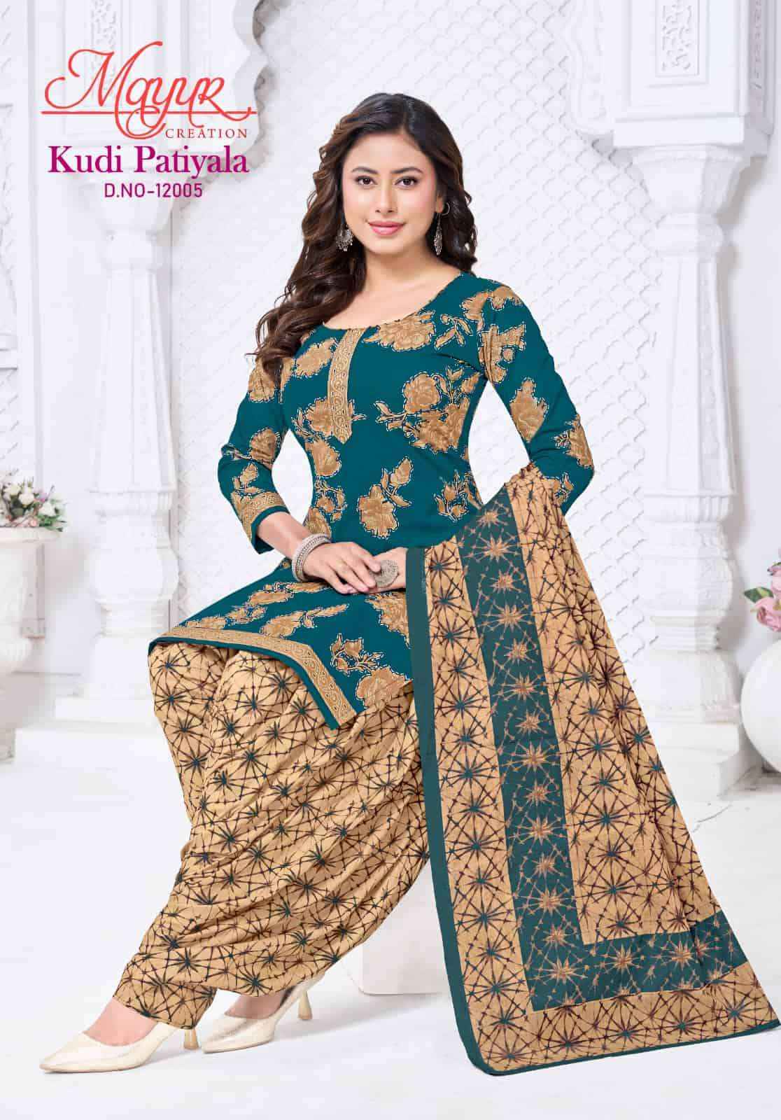 Mayur Kudi Patiyala Vol 12 Readymade Cotton Patiyala Suit _Buy Surat Textile Market ( 10Pcs Catalogue )