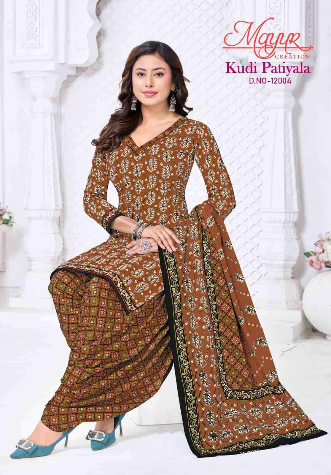 Mayur Kudi Patiyala Vol 12 Readymade Cotton Patiyala Suit _Buy Surat Textile Market ( 10Pcs Catalogue )