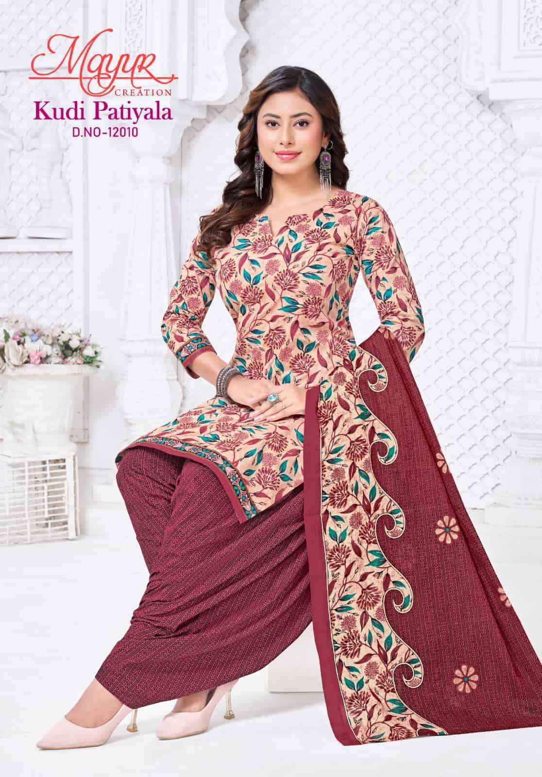 Mayur Kudi Patiyala Vol 12 Readymade Cotton Patiyala Suit _Buy Surat Textile Market ( 10Pcs Catalogue )