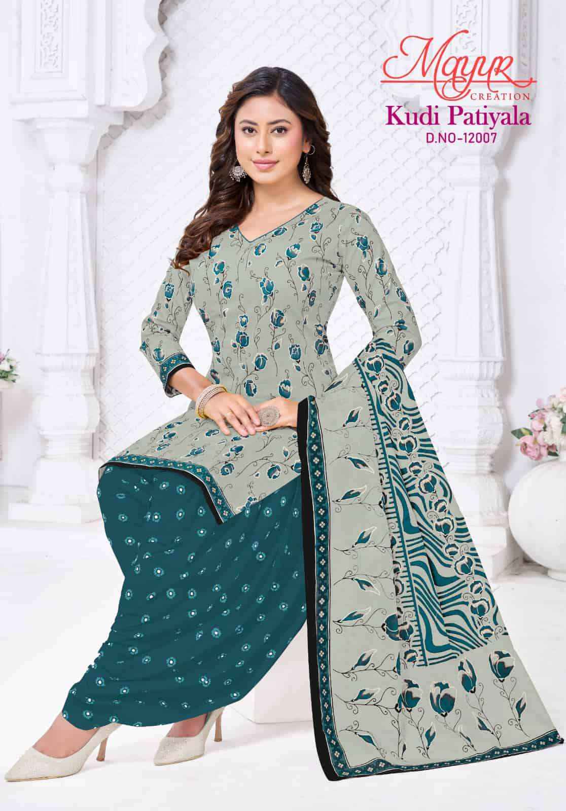 Mayur Kudi Patiyala Vol 12 Readymade Cotton Patiyala Suit _Buy Surat Textile Market ( 10Pcs Catalogue )