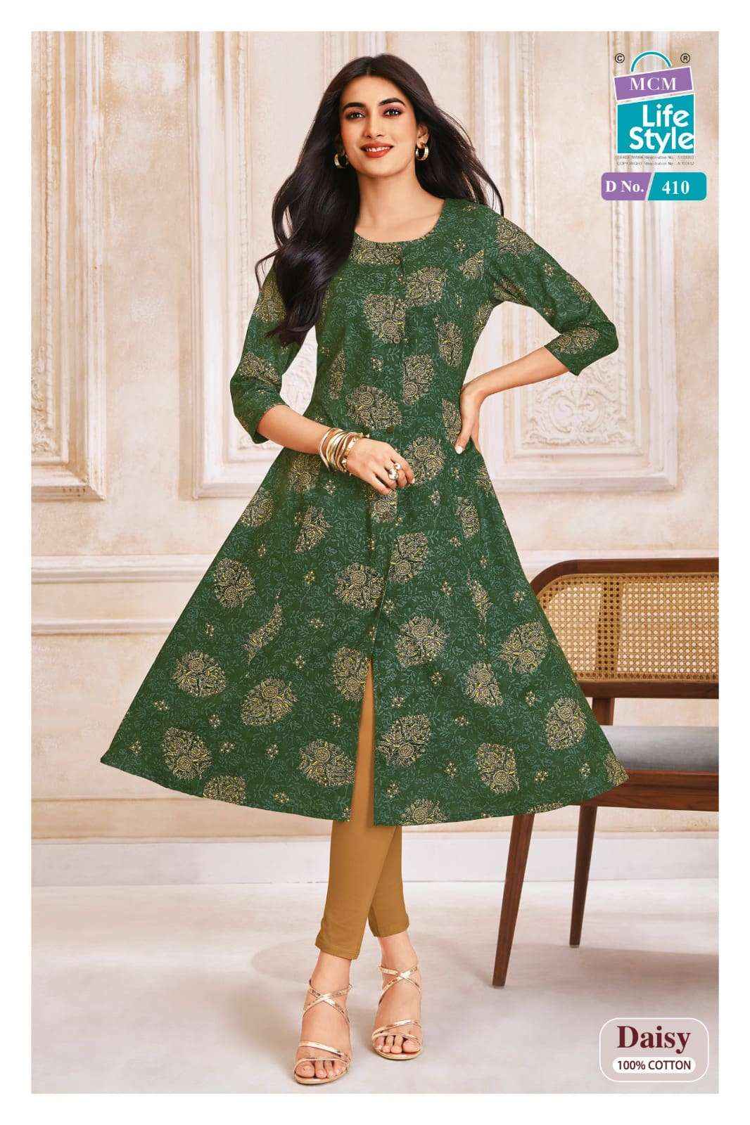 Mcm Lifestyle Daisy Vol 4 Latest Designs A Line Kurta Set Surat Wholesale Market Price ( 10 Pcs Catalog )