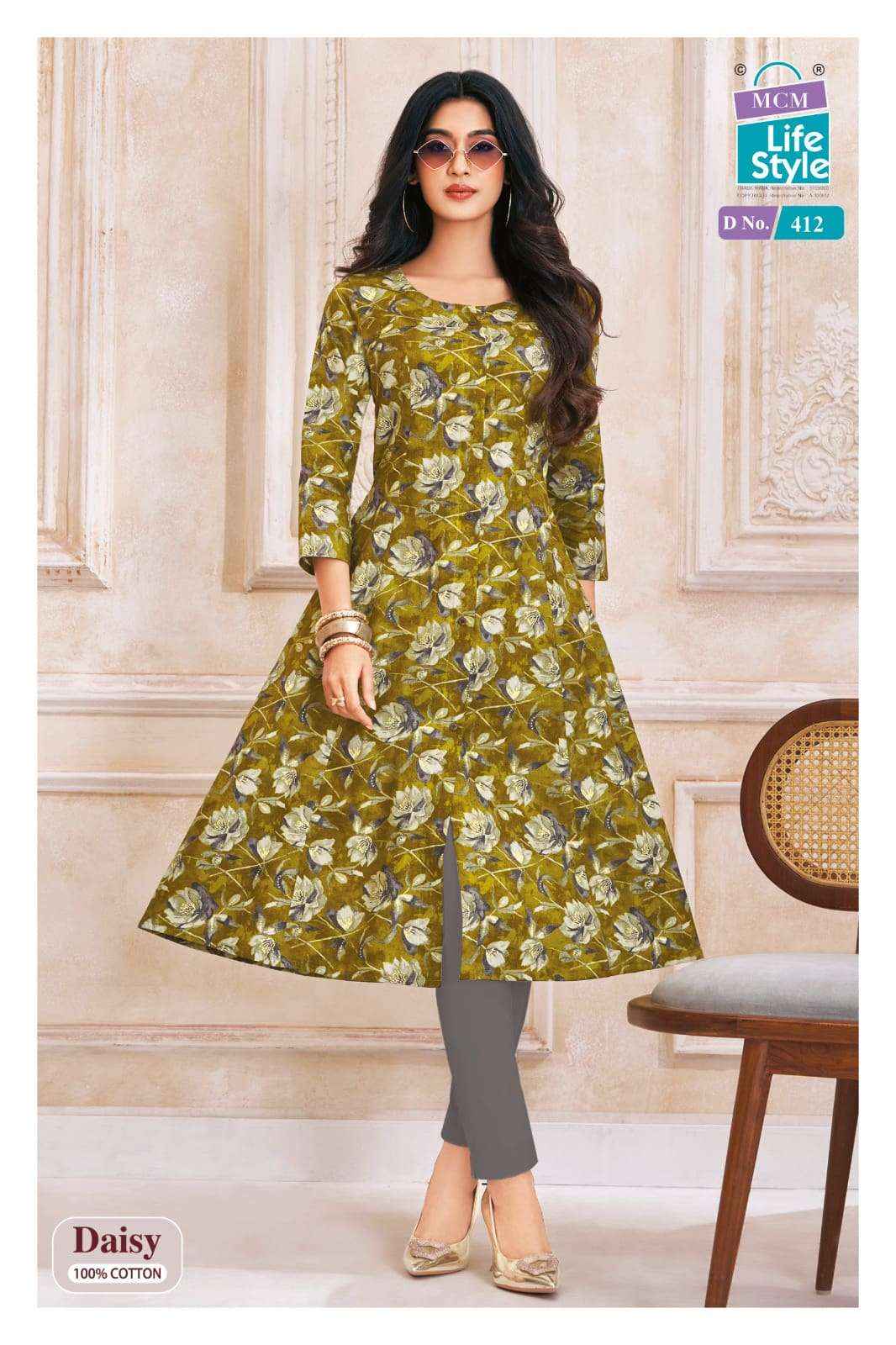 Mcm Lifestyle Daisy Vol 4 Latest Designs A Line Kurta Set Surat Wholesale Market Price ( 10 Pcs Catalog )