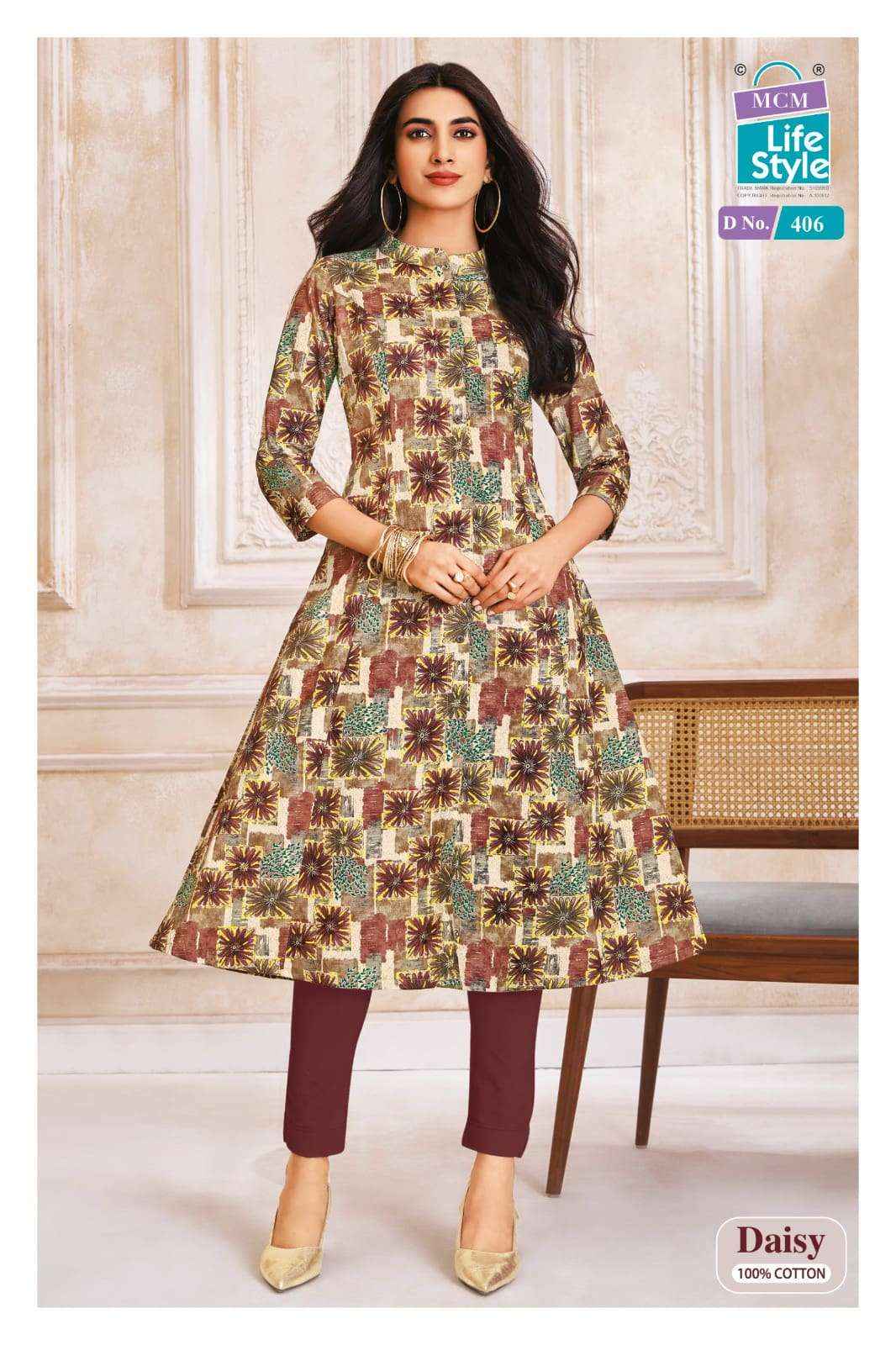Mcm Lifestyle Daisy Vol 4 Latest Designs A Line Kurta Set Surat Wholesale Market Price ( 10 Pcs Catalog )