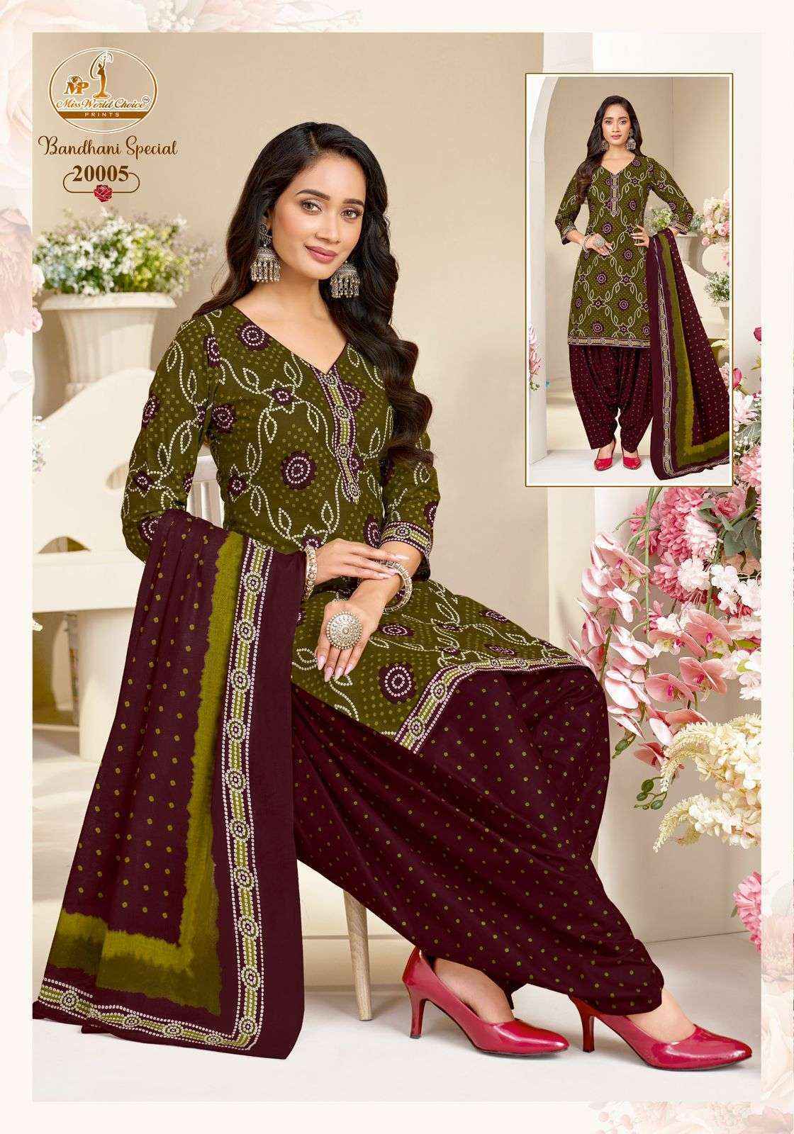 Miss World Choice Bandhni Special Vol 20 Readymade Cotton Dress Surat Wholesale Market Price ( 10 Pcs Catalog )